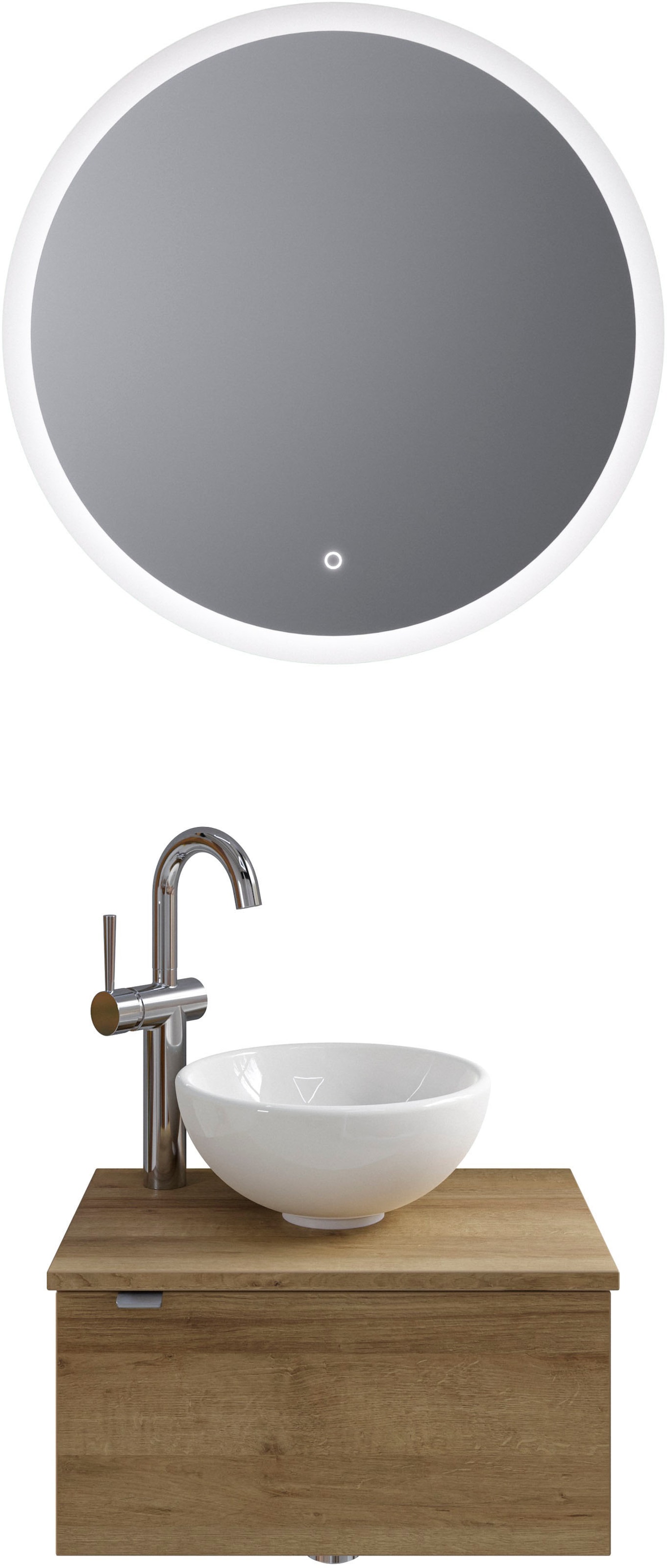 Saphir Badmöbel-Set "Serie 6915" 4 Stk. tlg. Gäste-Bad, mit LED-Spiegel und günstig online kaufen
