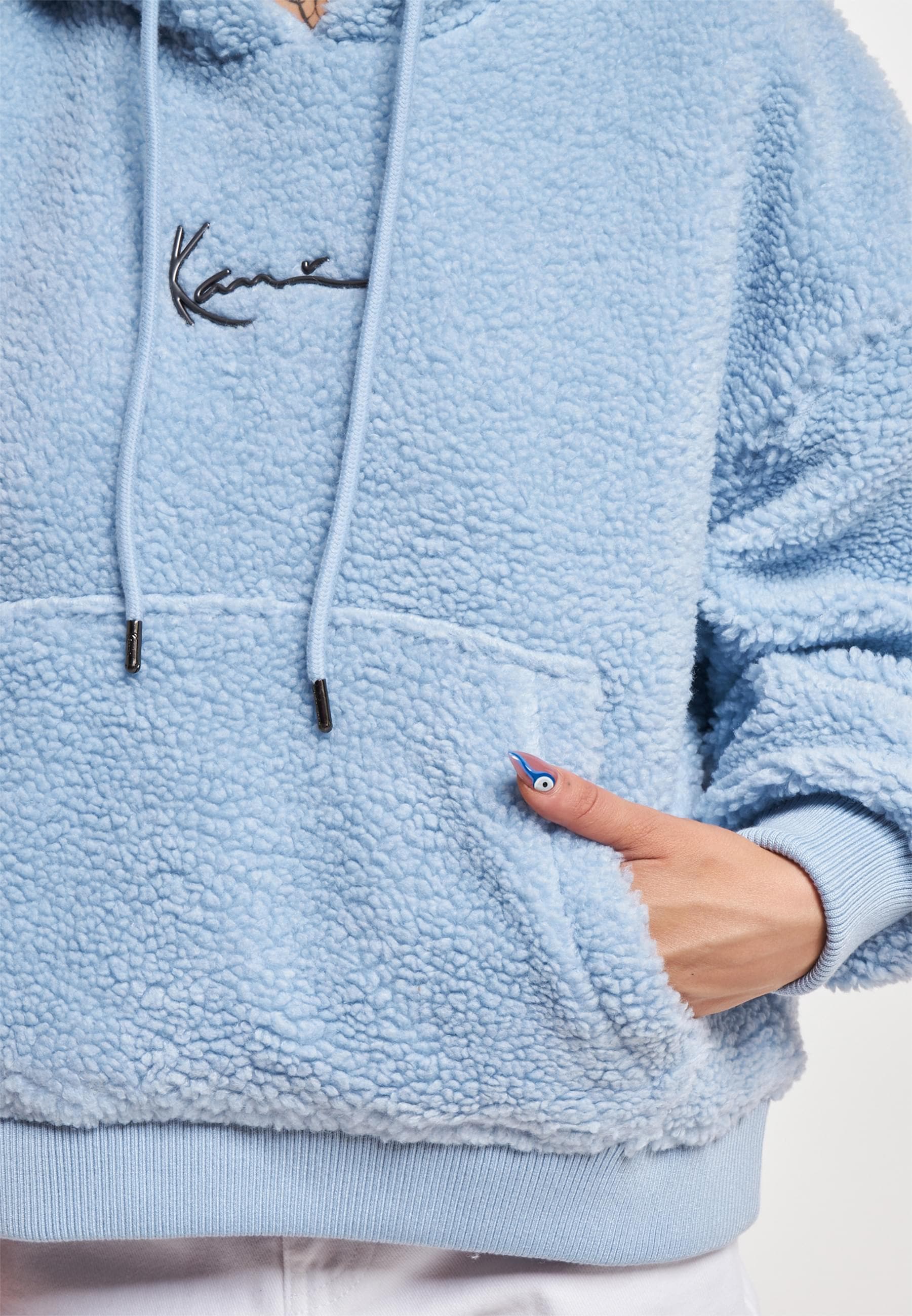 Karl Kani Kapuzenpullover »Karl Kani Damen KW233-041-2 KK Metal Signature Teddy Os Hoodie«, (1 tlg.)