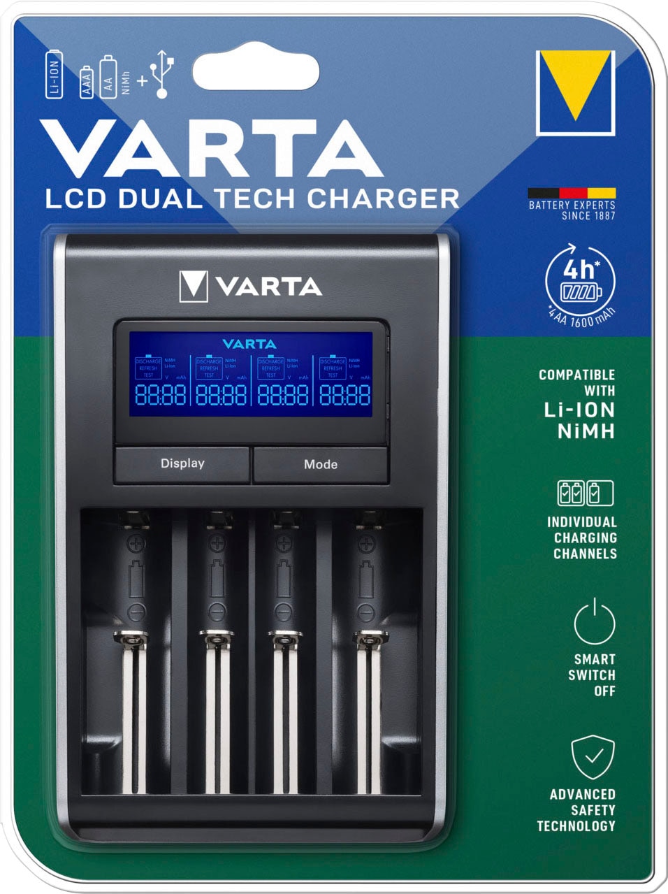 VARTA Batterie-Ladegerät »LCD Dual Tech«, 500 mA