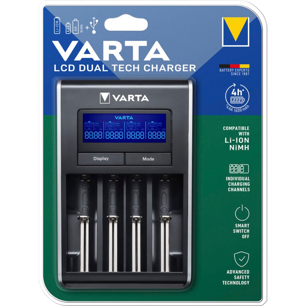 VARTA Batterie-Ladegerät »LCD Dual Tech«, 500 mA
