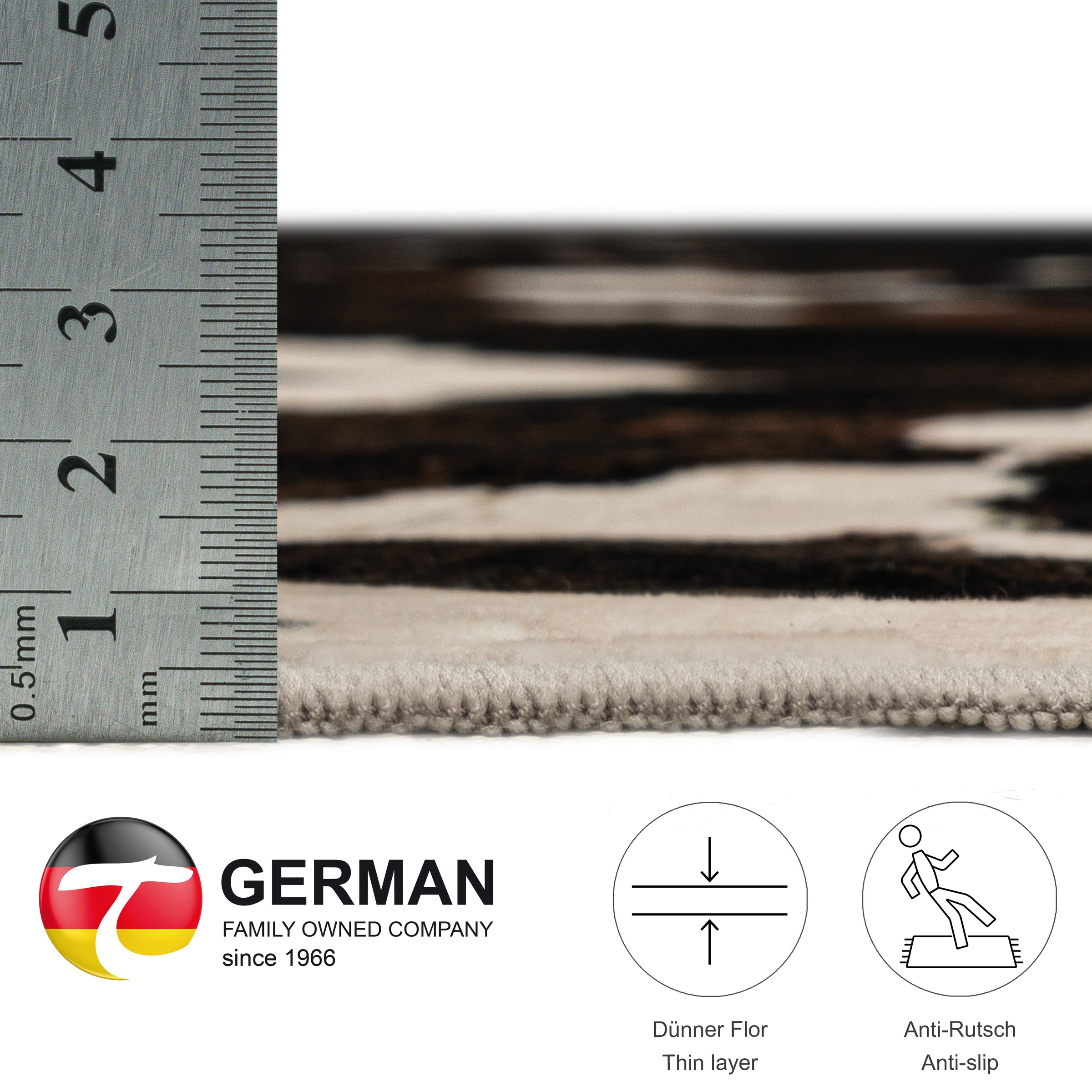 Fellteppich GINO FALCONE "Emilia", schwarz-weiß (weiß, schwarz), B:190cm H:3mm L:250cm, Kunstfaser, Teppiche, Fellteppich, Kunstfell, bedruckt, Kuhfell-Optik, ideal im Wohnzimmer & Schlafzimmer 3