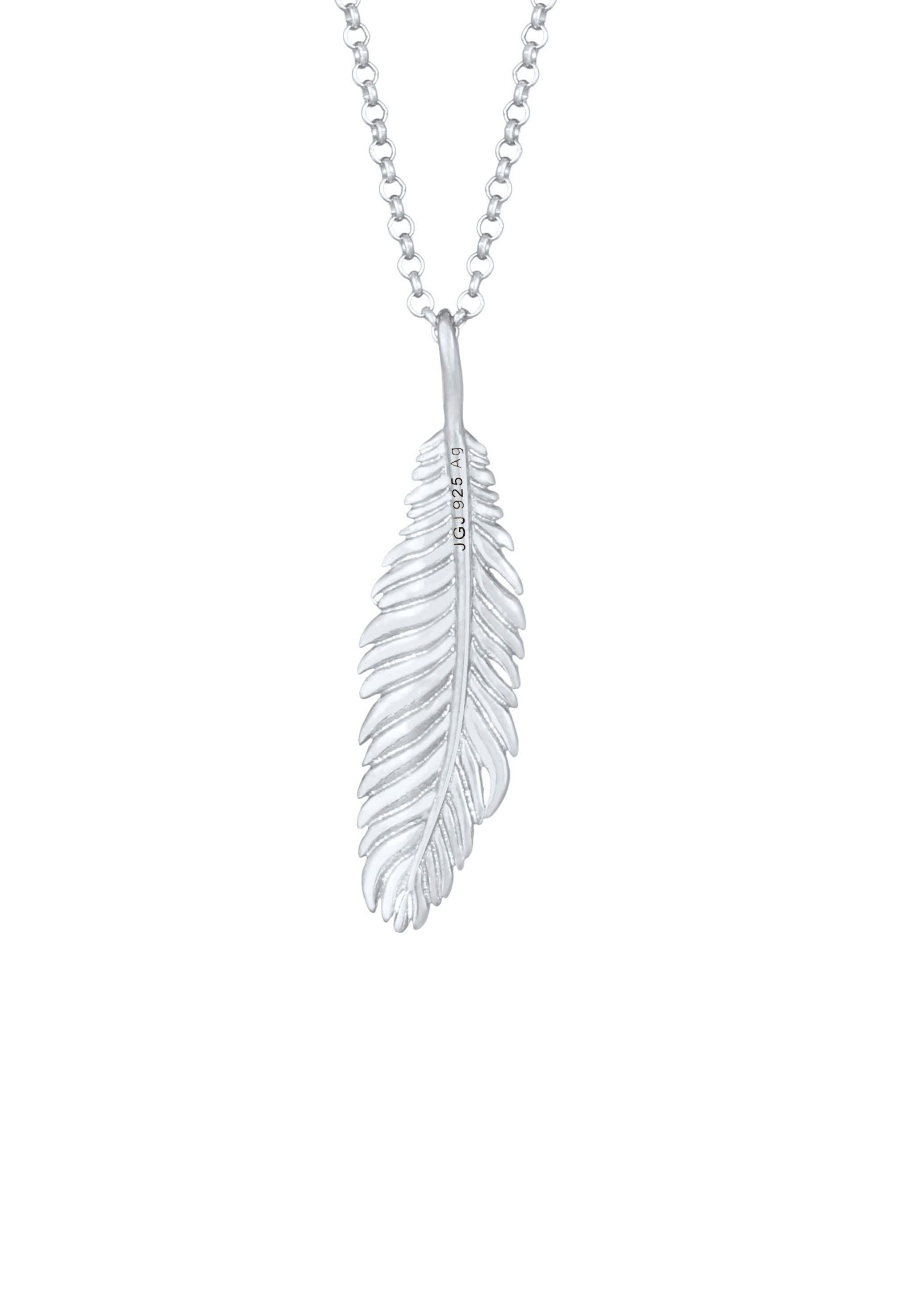 Kuzzoi Kette mit Anhänger »Herren Feder Vogel 925 Silber«