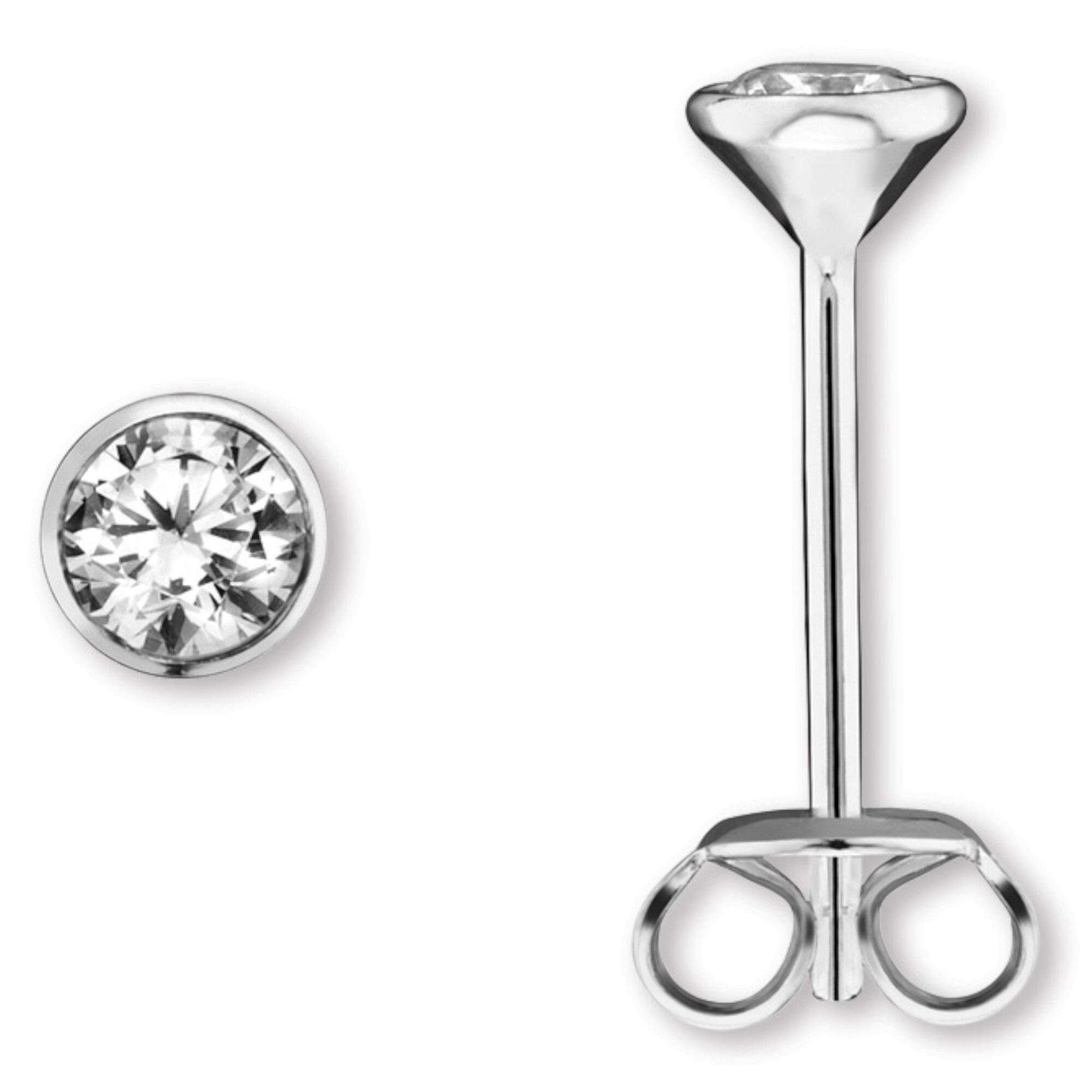 ONE ELEMENT Paar Ohrstecker »Zirkonia Zarge Ohrringe Ohrstecker aus 925 Silber« Damen Silber Schmuck Zarge