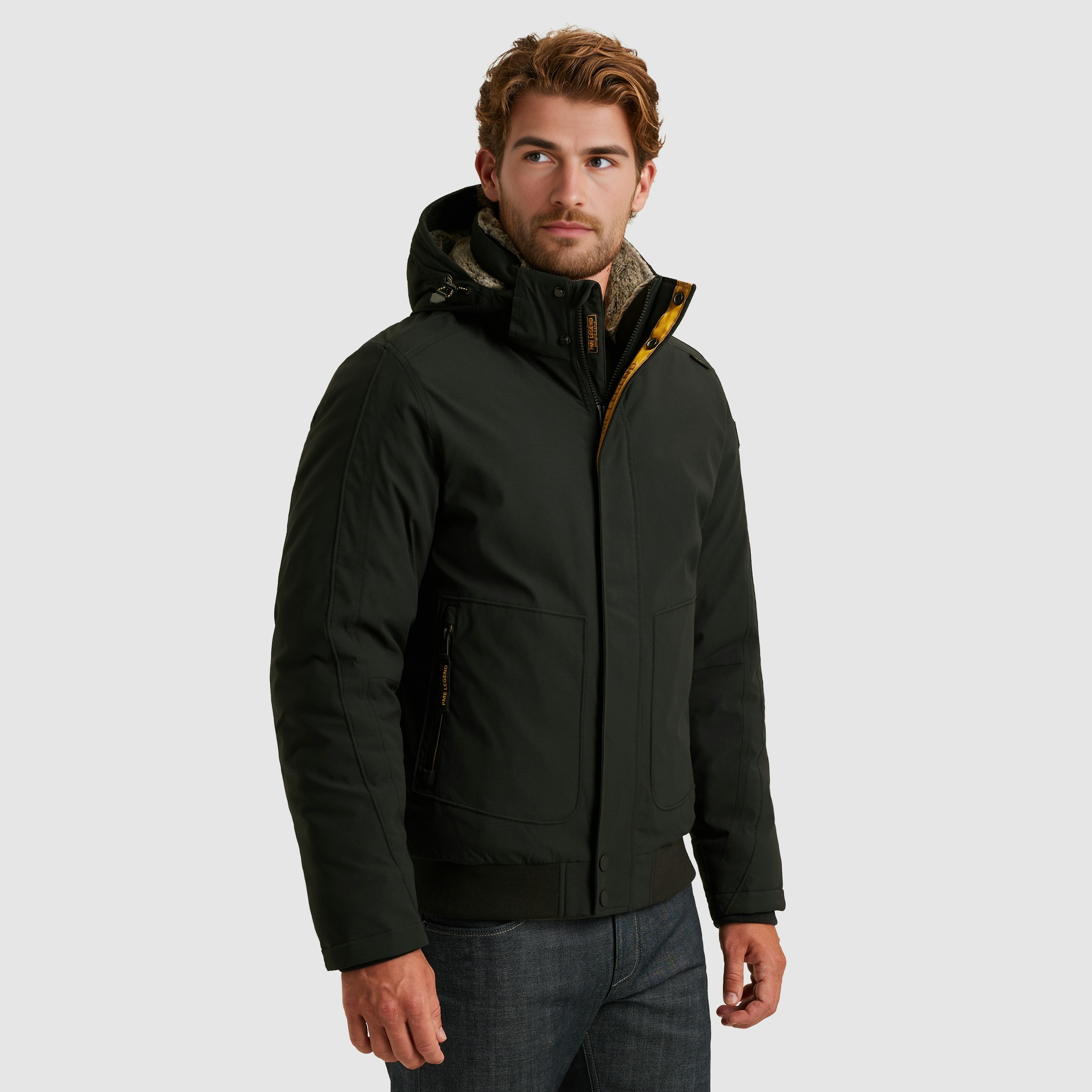 PME LEGEND Winterjacke mit Kapuze mit abnehmbarer Kapuze und verdecktem Rei günstig online kaufen