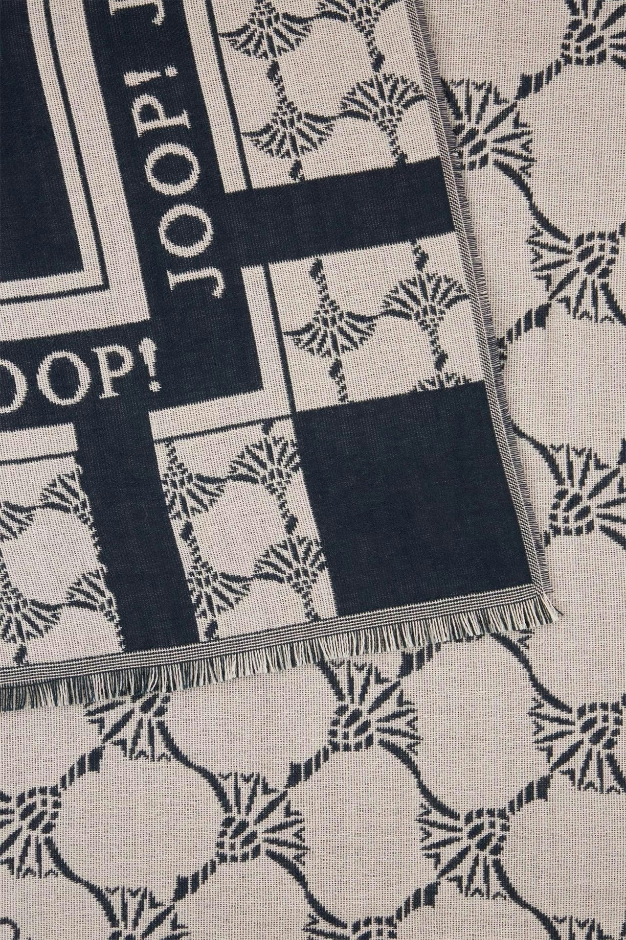 JOOP! Modeschal 200 x 71 cm, leichte Viskosemischung, mit Cornflowermuster
