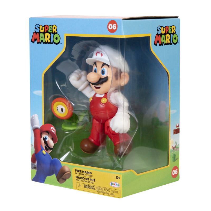Jakks Pacific Merchandise-Figur »Super Mario - Fire Mario 10 cm Figur (Sammlerbox)«, (Set, 2 tlg.)