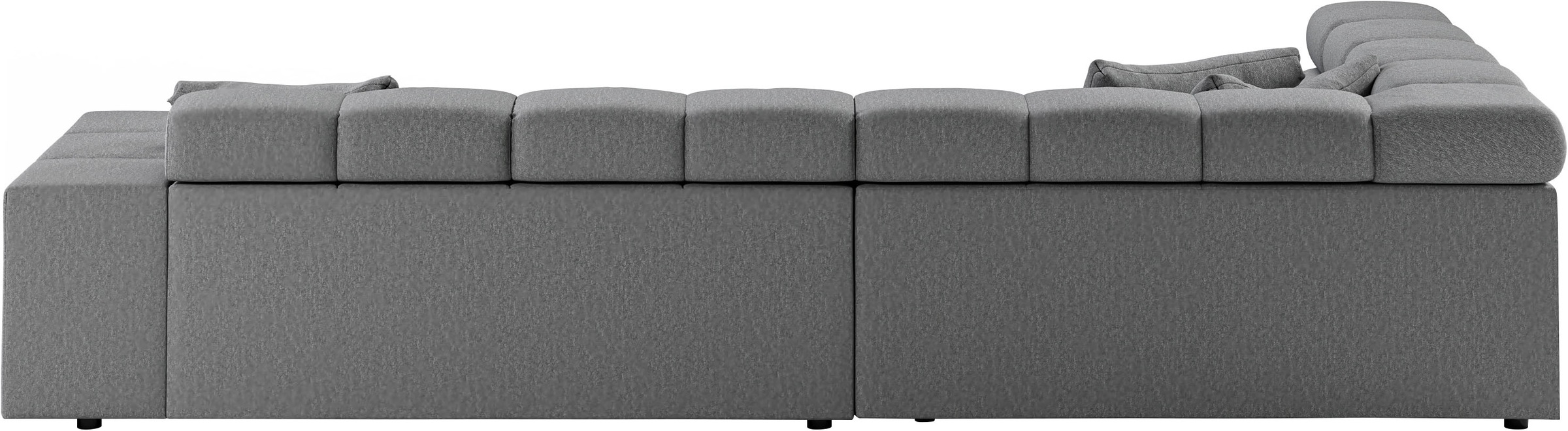 INOSIGN Ecksofa »Ancona incl. Kopfteilverstellung, Zierkissen Breite 319cm, L-Form«, wahlweise motorische Sitztiefenverstellung, auch in Cord + Easy Care