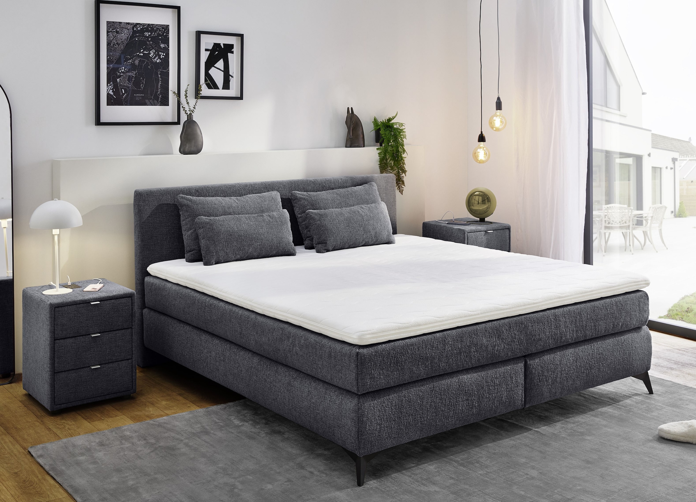Jockenhöfer Gruppe Boxspringbett "Paulina, inkl. Topper und Kissen, Härtegr günstig online kaufen