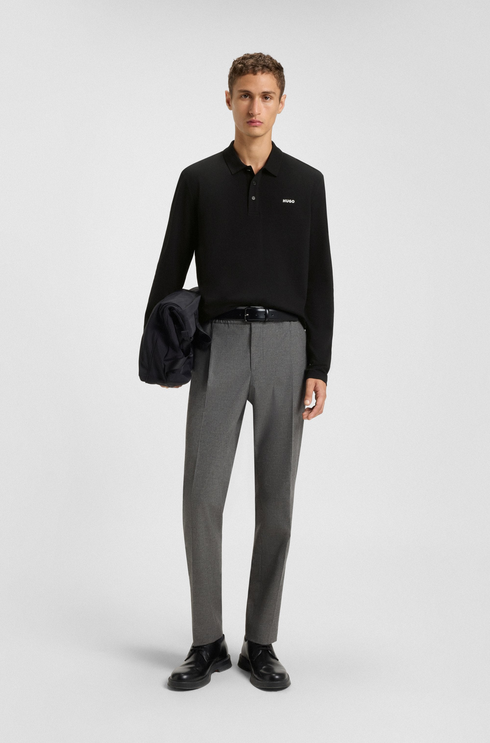 HUGO Langarm-Poloshirt »Donoslong« Polokragen, Regular Fit, Knopfleiste