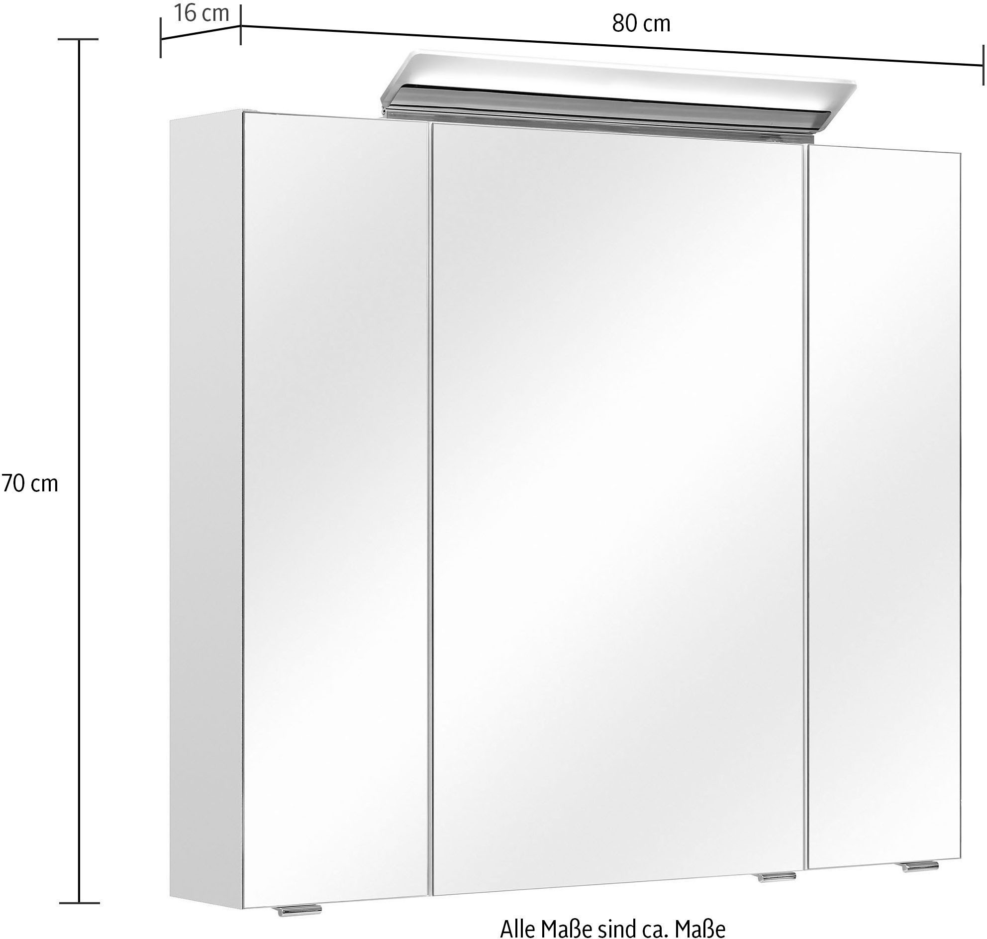 Saphir Badmöbel-Set »Quickset 341 3-teilig, Keramik-Waschtisch und LED-Spiegelschrank«, (Set, 3 St.), mit Midischrank, inkl. Türdämpfer, 7 Türen, 3 Schubladen