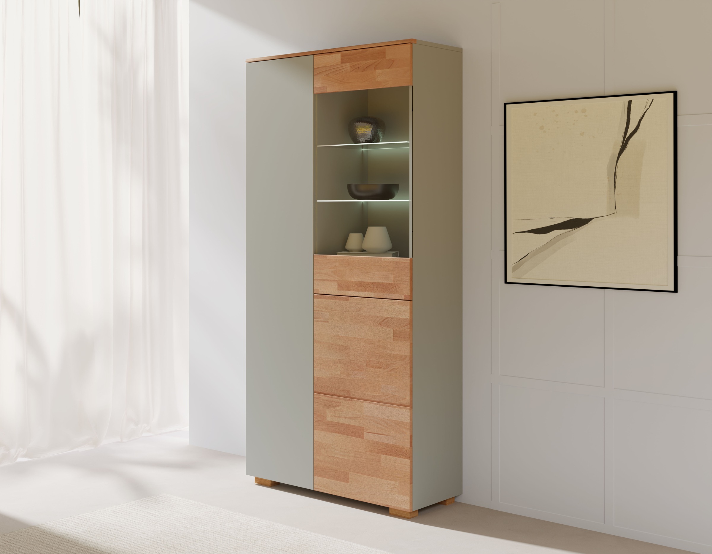OTTO home Vitrine "CITRA70,viel Stauraum, Wohnzimmer,Tür mit Glaseinsatz, T günstig online kaufen