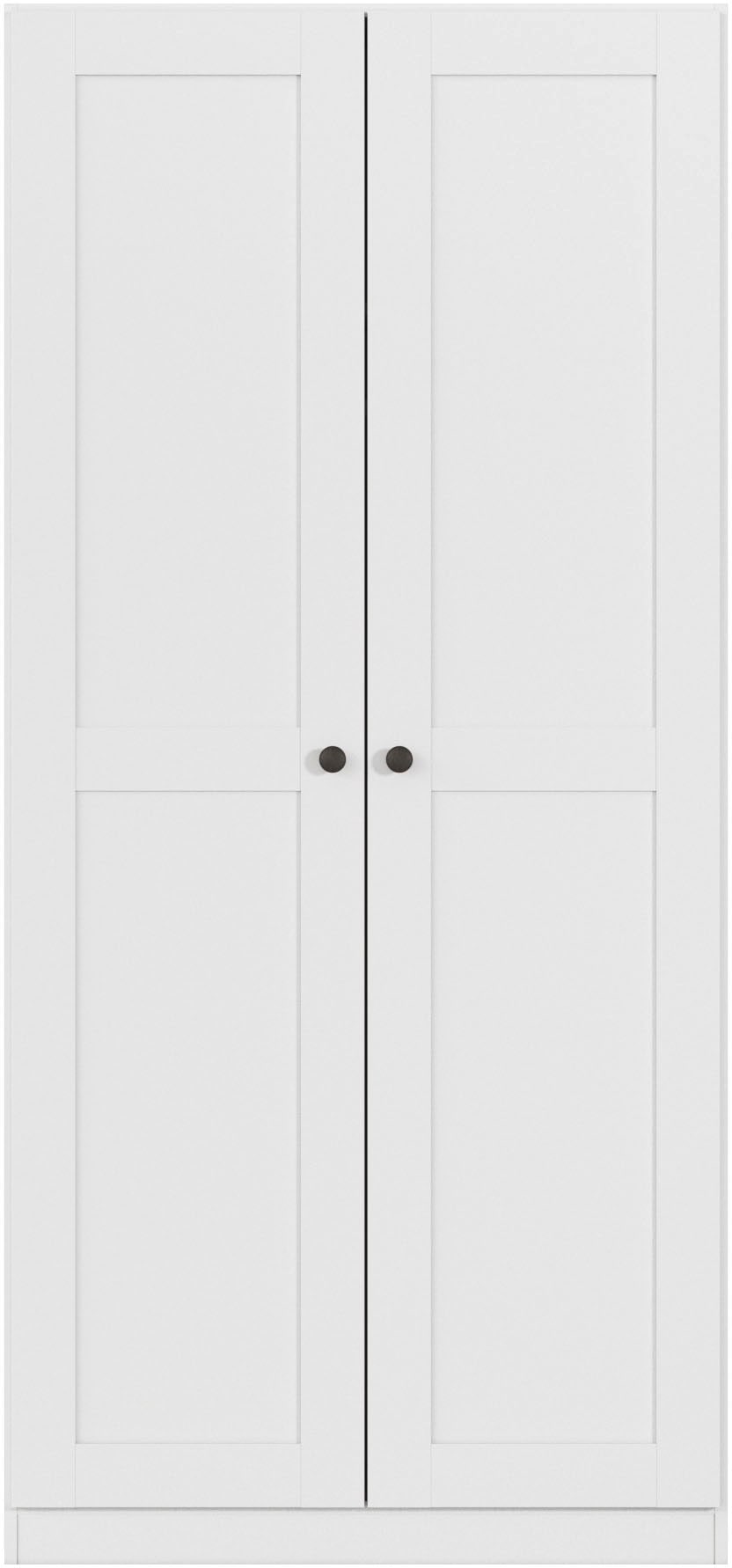 OTTO home Kleiderschrank "Mehrzweckschrank Aktenschrank Möbel Mietswohnung Schlafzimmer YLVA" Breiten: 90/135/180 cm, Höhe 197 cm, skandinavischer Style mit Rahmenfront und Knopfgriffen MADE IN GERMANY