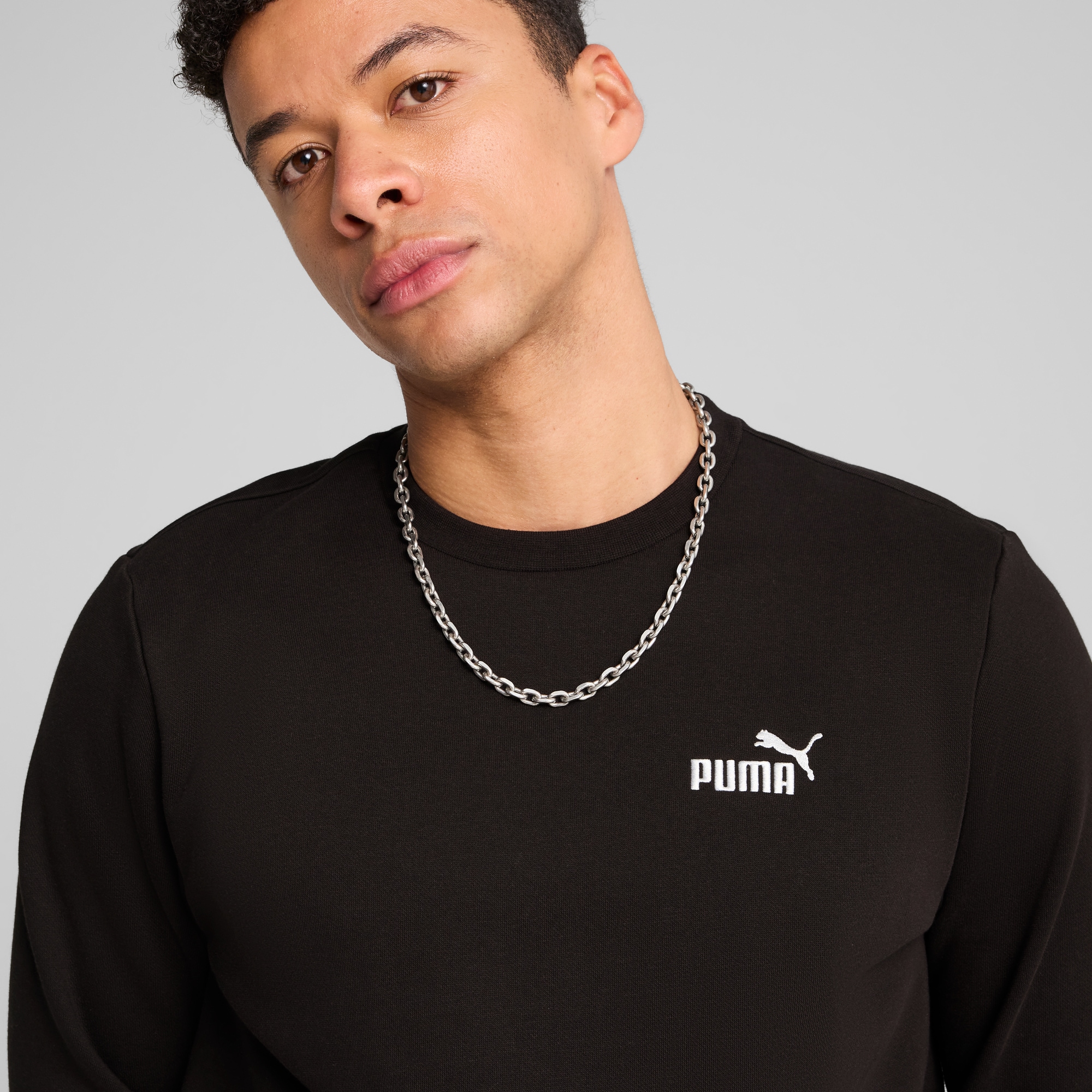 PUMA Langarmshirt "ESS SMALL NO. 1 LOGO CREW FL" mit Rundhalsausschnitt, sp günstig online kaufen