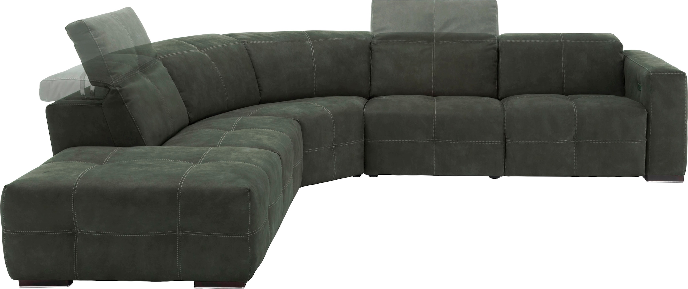 Egoitaliano Ecksofa "Sauvanne, Designsofa der Extraklasse, elegant und bequem, L-Form" wahlweise mit elektrischer Relaxfunktion, Kopfteilverstellung