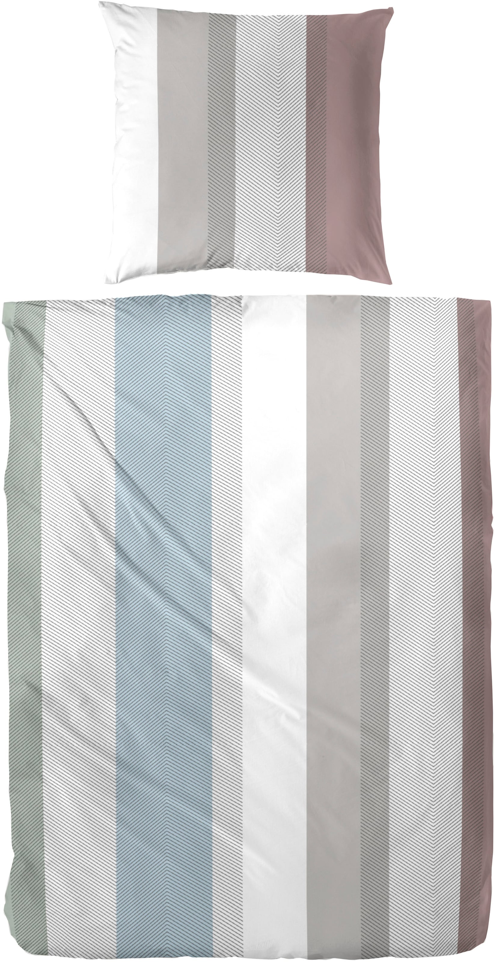 Primera Bettwäsche "Mako-Satin Streifenflug" 2 Stk. mit grafischen Streifen