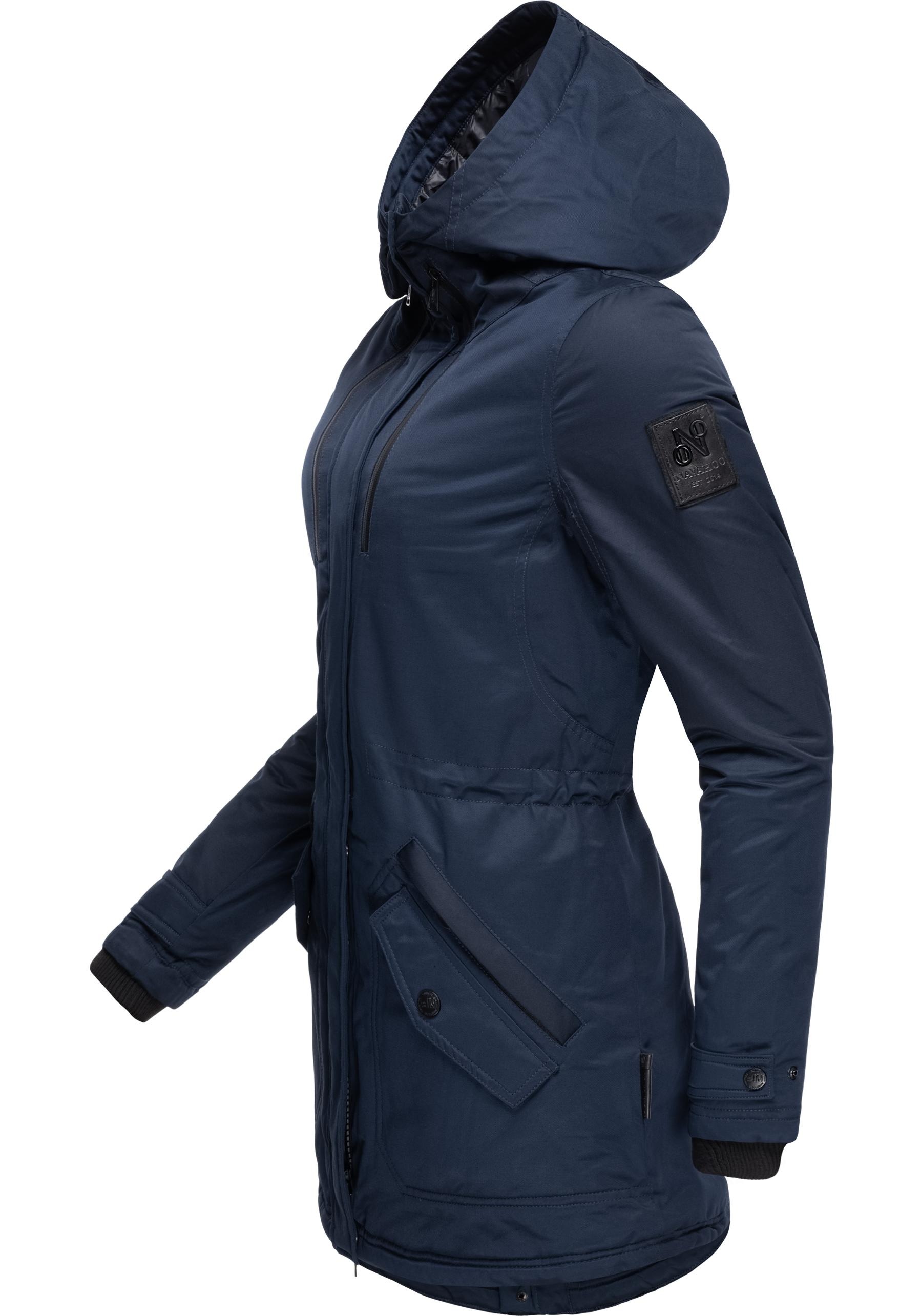 Navahoo Wintermantel »Avrille II«, sportlicher Damen Winter Kurzmantel mit großer Kapuze
