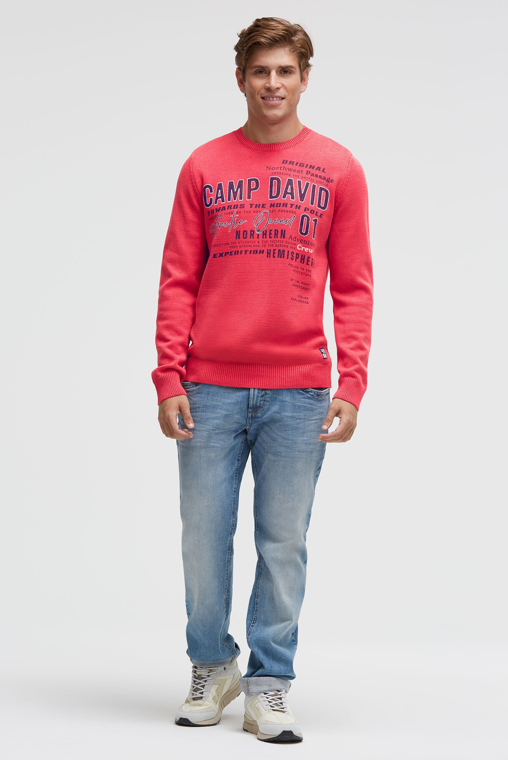 Thumbnail - CAMP DAVID Rundhalspullover aus Baumwolle