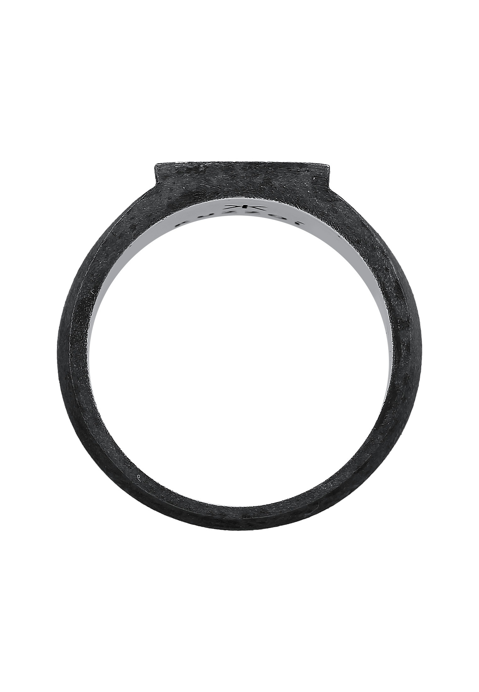 KUZZOI Herren Siegelring Rechteckig Klassik 925 Silber Black 56 2