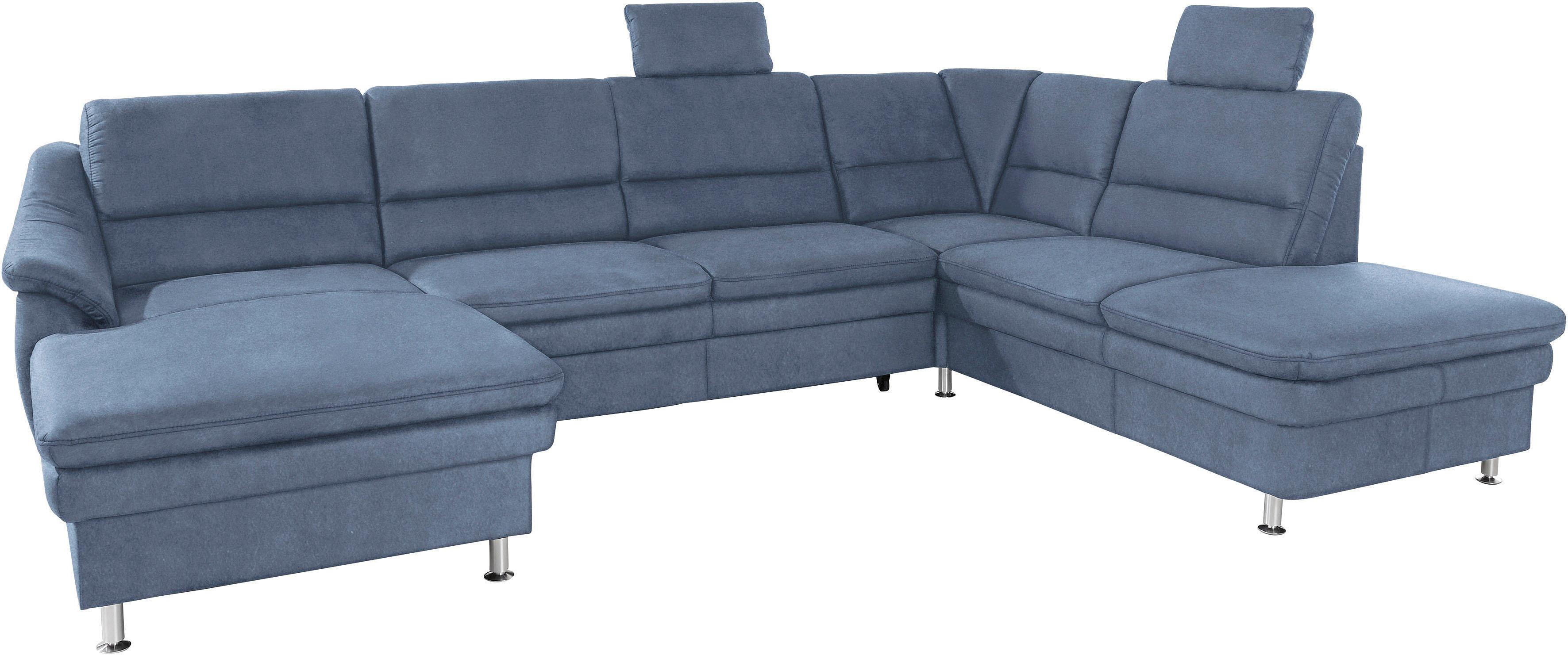 sit&more Wohnlandschaft "Cardoso, U-Form, B: 324 cm, Bettfunktion und Relaxfunktion optional" 2 Kopfstützen inklusive, Federkern, komfortable Sitzhöhe 47 cm