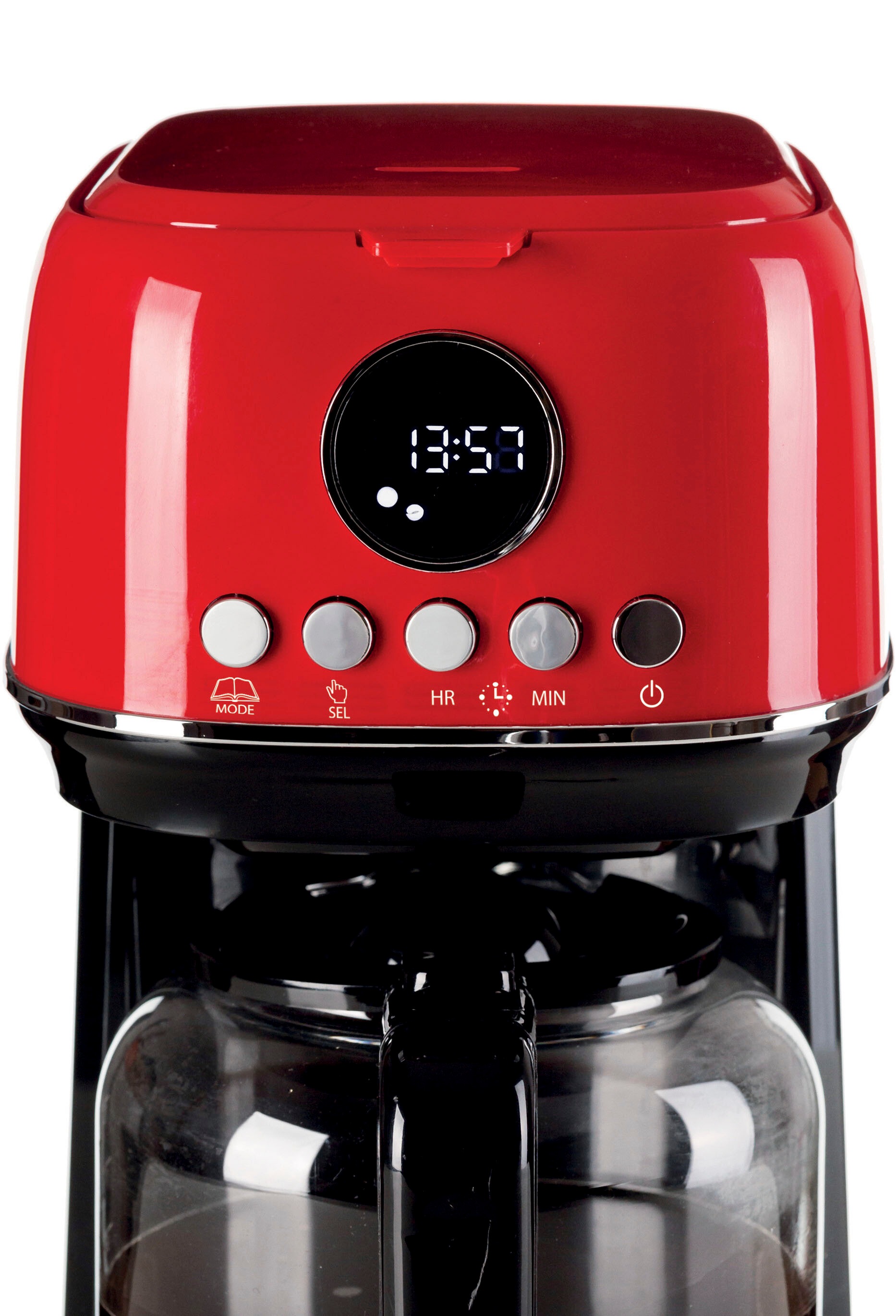 Ariete Filterkaffeemaschine »1396R Moderna rot,1,5 L mit Timer, Programmwahl und Warmhaltefunktion«, Permanentfilter