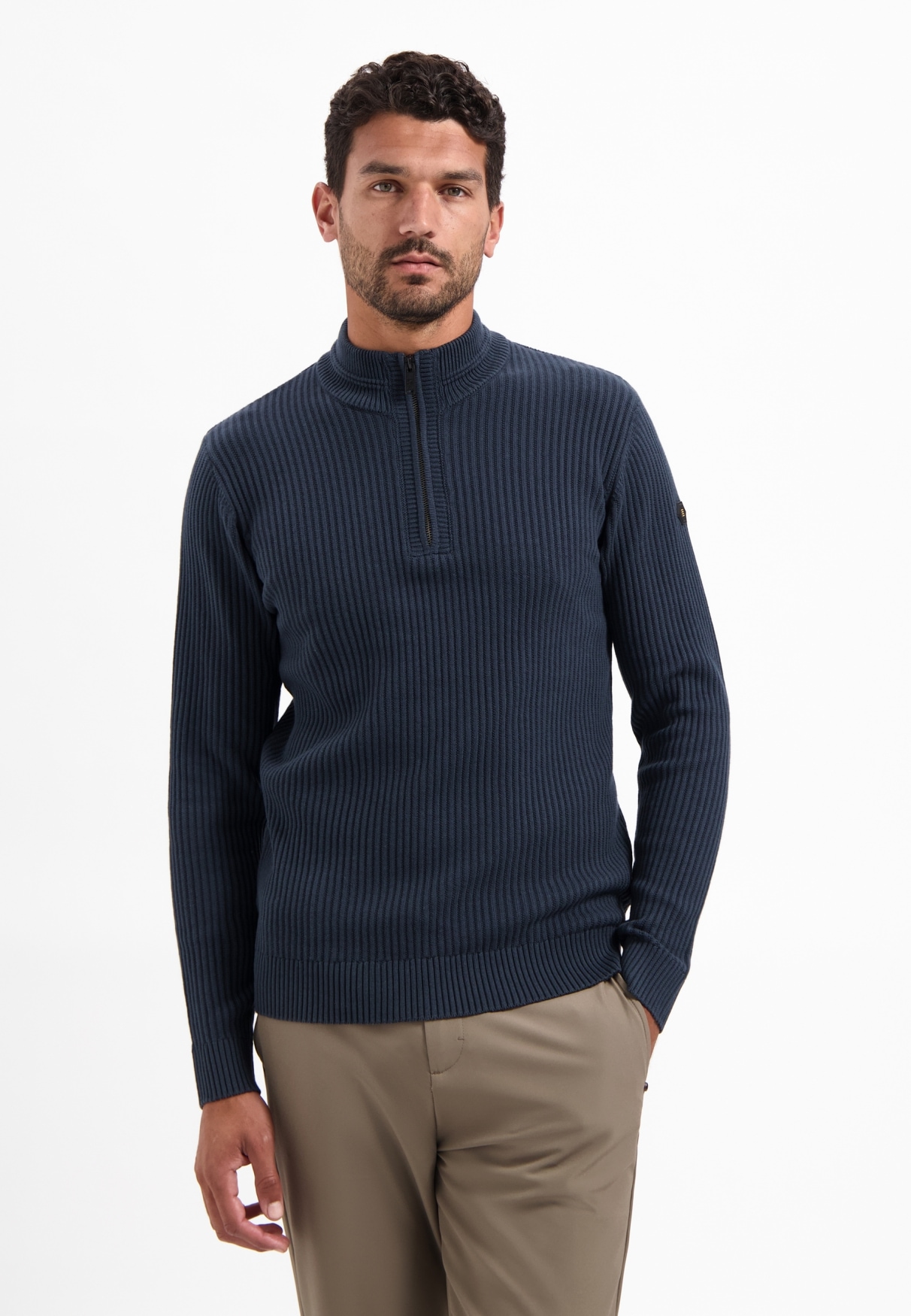 NO EXCESS Stehkragenpullover »No Excess Schwerer gerippter Strickpullover«