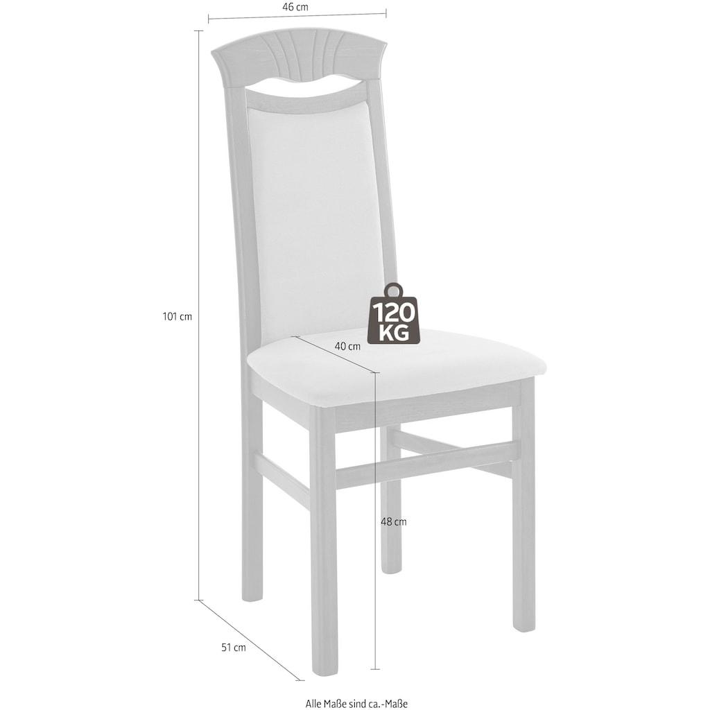 Home affaire Esszimmerstuhl »Franz«, (Set), 2 St., Microfaser