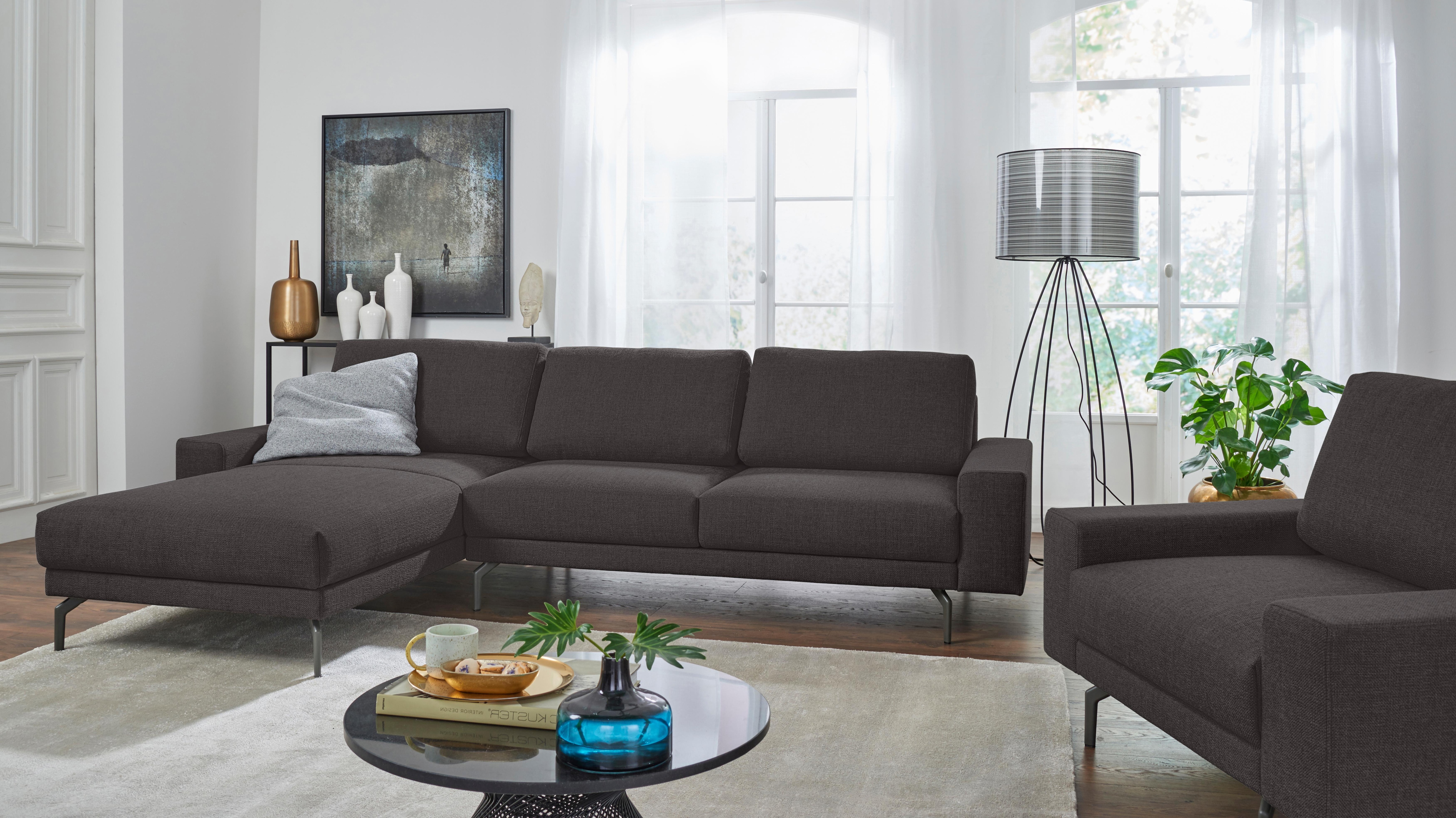 Creation BY ROLF BENZ Ecksofa "CR.450, Designecksofa, Polsterecke, Breite 294cm, L-Form" Armlehne breit und niedrig, Alugussfüße in umbragrau, Breite 294 cm
