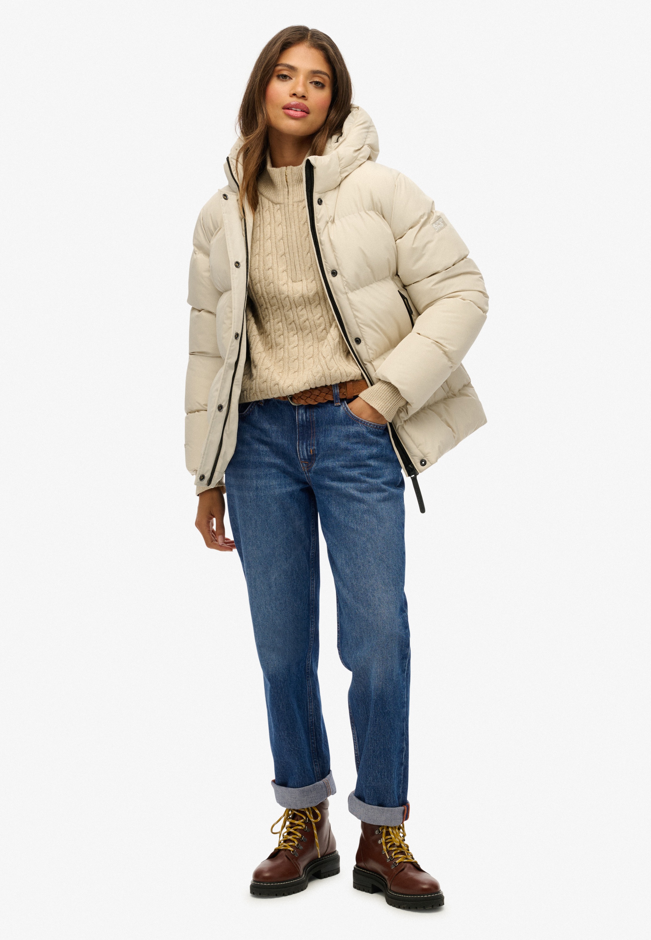 Superdry Steppjacke »HOODED 5 BAFFLE SPORTS PUFFER«, mit Kapuze