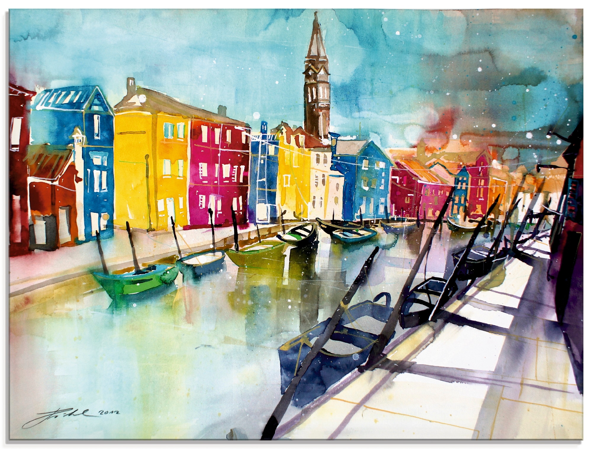 Artland Glasbild "Venedig Bunt" Italien 1 Stk. tlg. in verschiedenen Größen günstig online kaufen