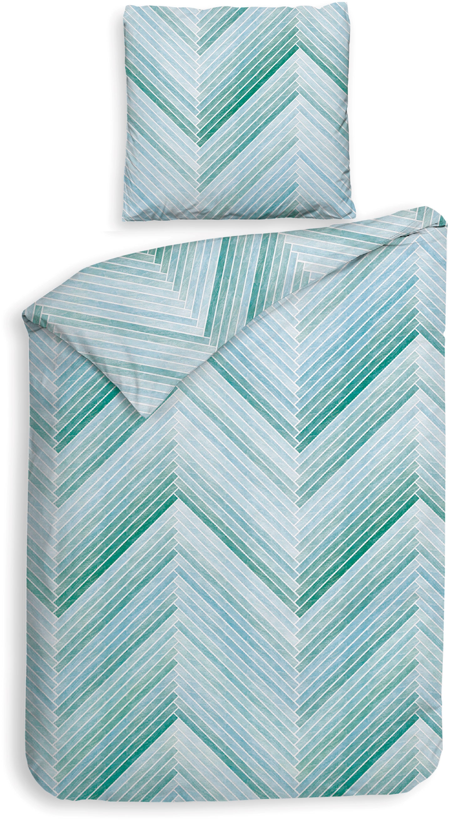 Heckett & Lane Bettwäsche "Vita" 2 Streifen Design, 100% Baumwolle ab 135x2 günstig online kaufen