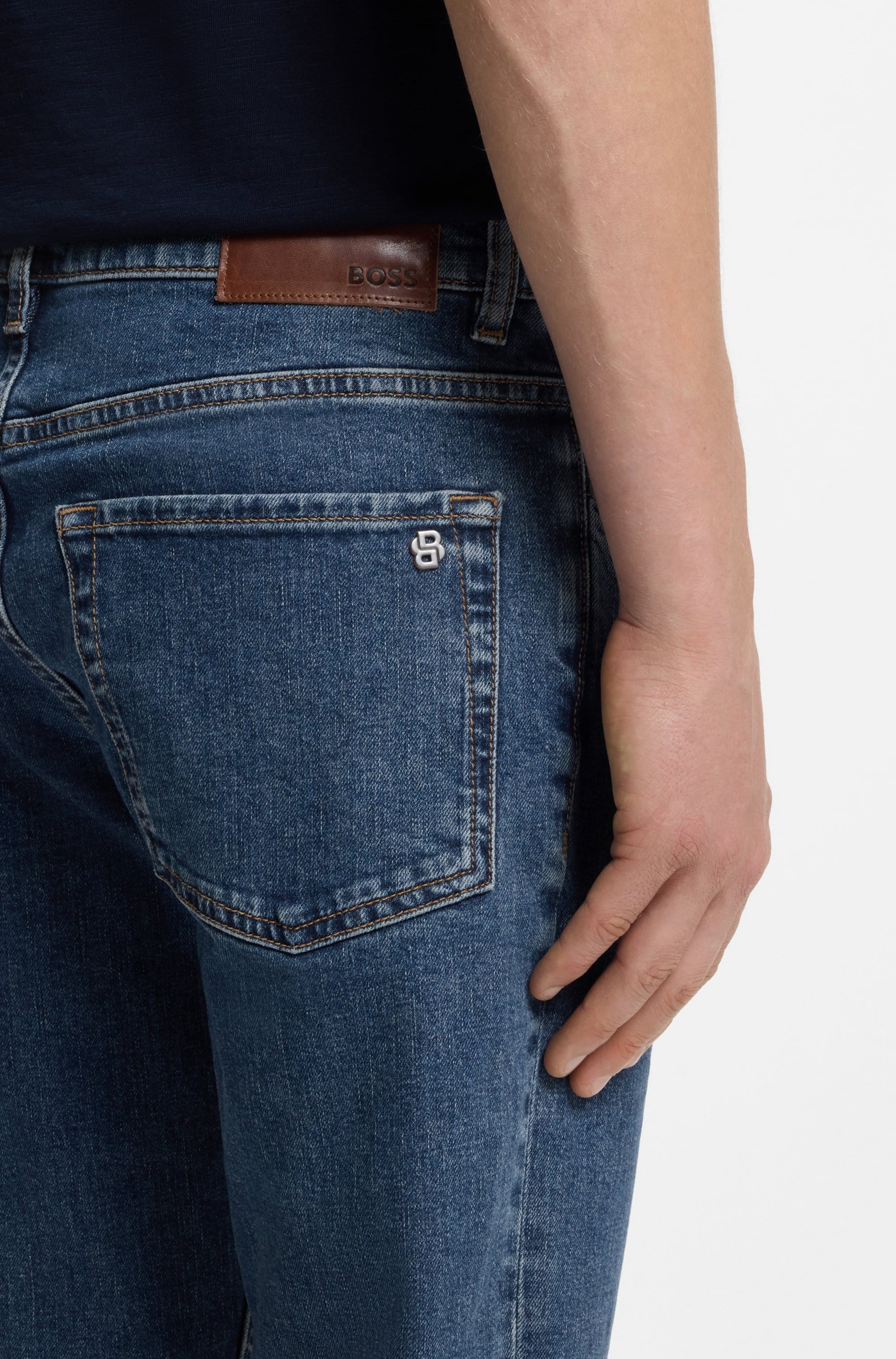 BOSS ORANGE 5-Pocket-Jeans »ONYX BO« Tapered Fit, Stretch-Denim, used washed