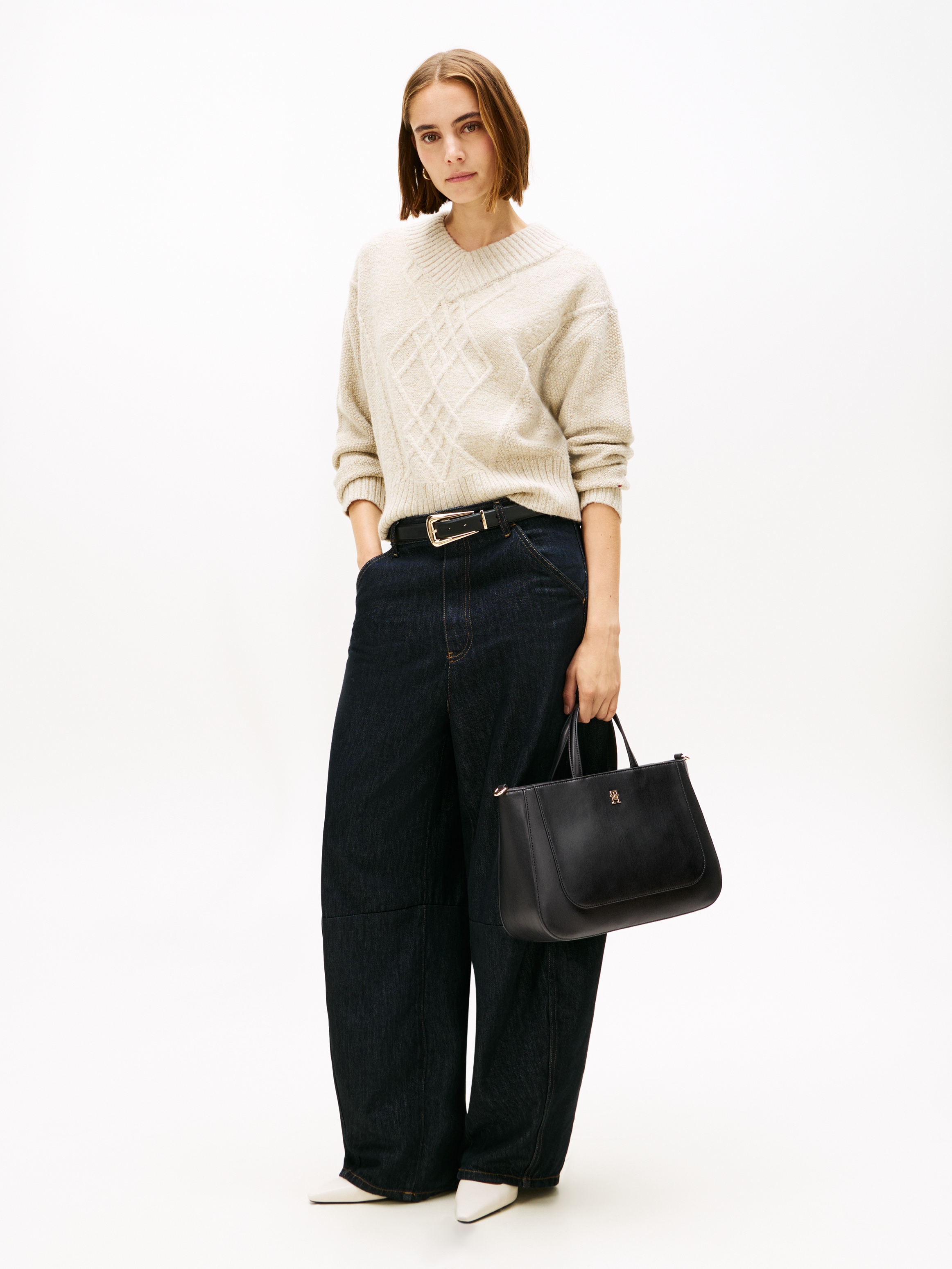 Tommy Hilfiger Satchel »TH GLAM SATCHEL« , Damen Umhängetasche, Tragetasche, Schultertasche mit TH-Logo