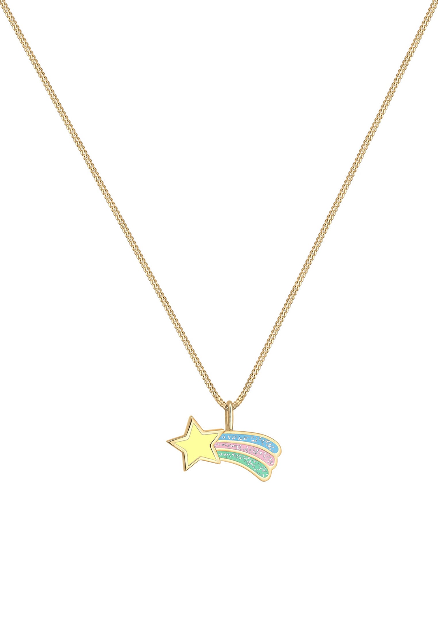 Elli Kette mit Anhänger »Kinder Sternschnuppe Emaille Pastell 925 Silber«