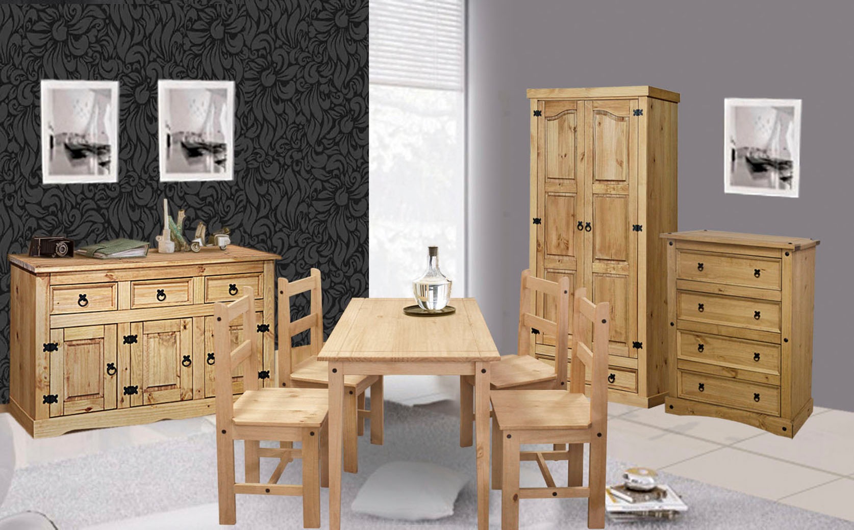 Home affaire Kleiderschrank, (1 St.), Holzoberfläche honigfarbend gewachst