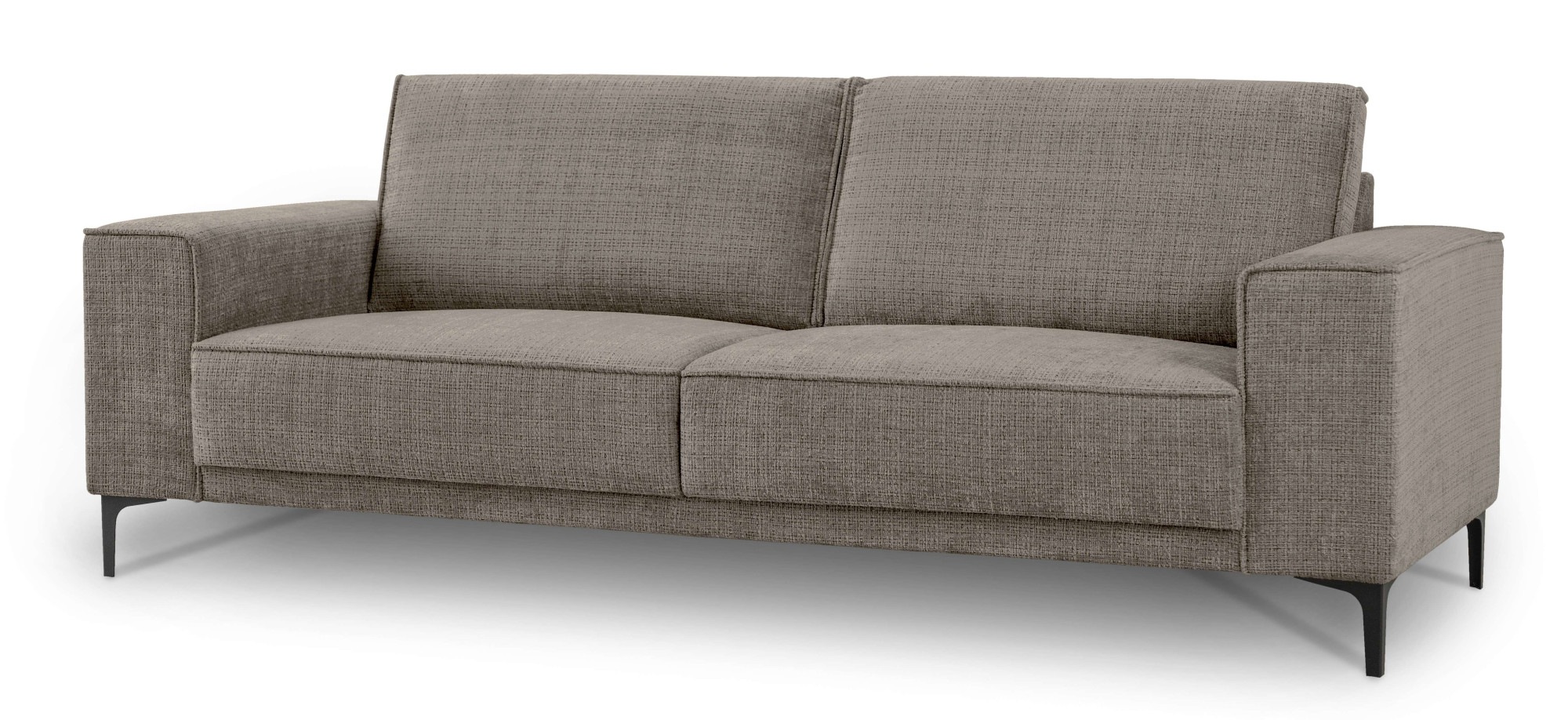 Places of Style 3-Sitzer »3er Sofa Oland, Struktur, Flachgewebe, Luxus-Microfaser, Boucle«, 224 cm, Wellenunterfederung, Skandi-Design, Metallfüße