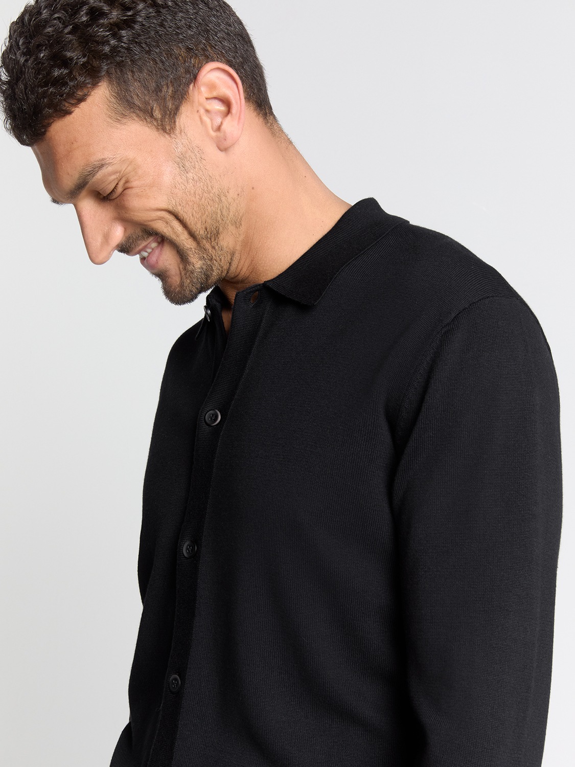 NO EXCESS Carmenpullover »No Excess Cardigan mit Knopfleiste«