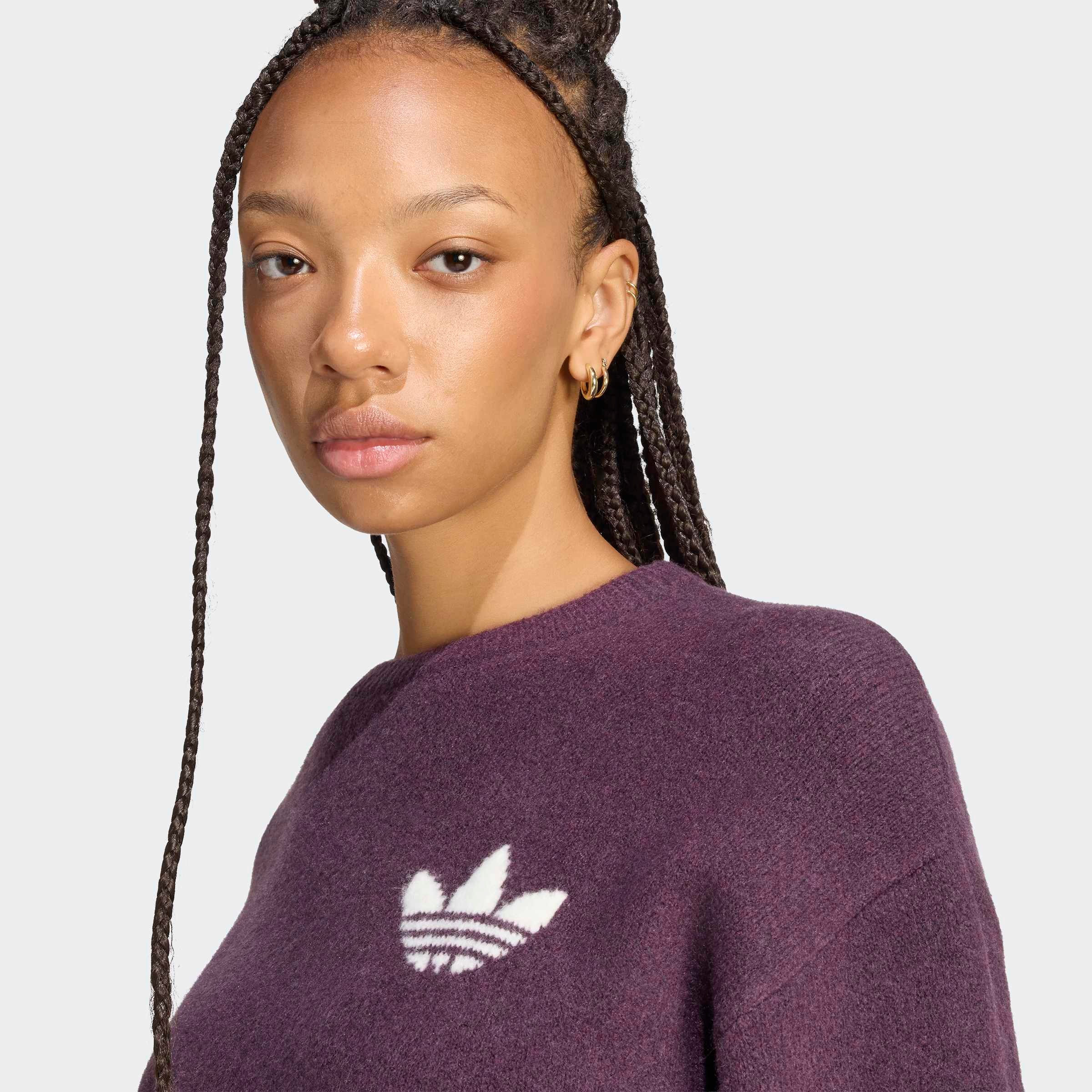 adidas Originals Kapuzensweatshirt »ESS KNIT TIPPING CREW«, sportlicher Stil, lockerer Schnitt, mit Kapuze, in Strickoptik
