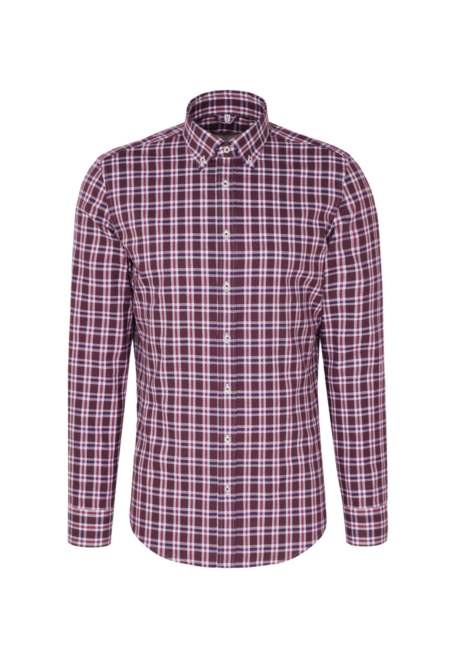 seidensticker Flanellhemd »Slim«, Slim Langarm Button-Down-Kragen Karo