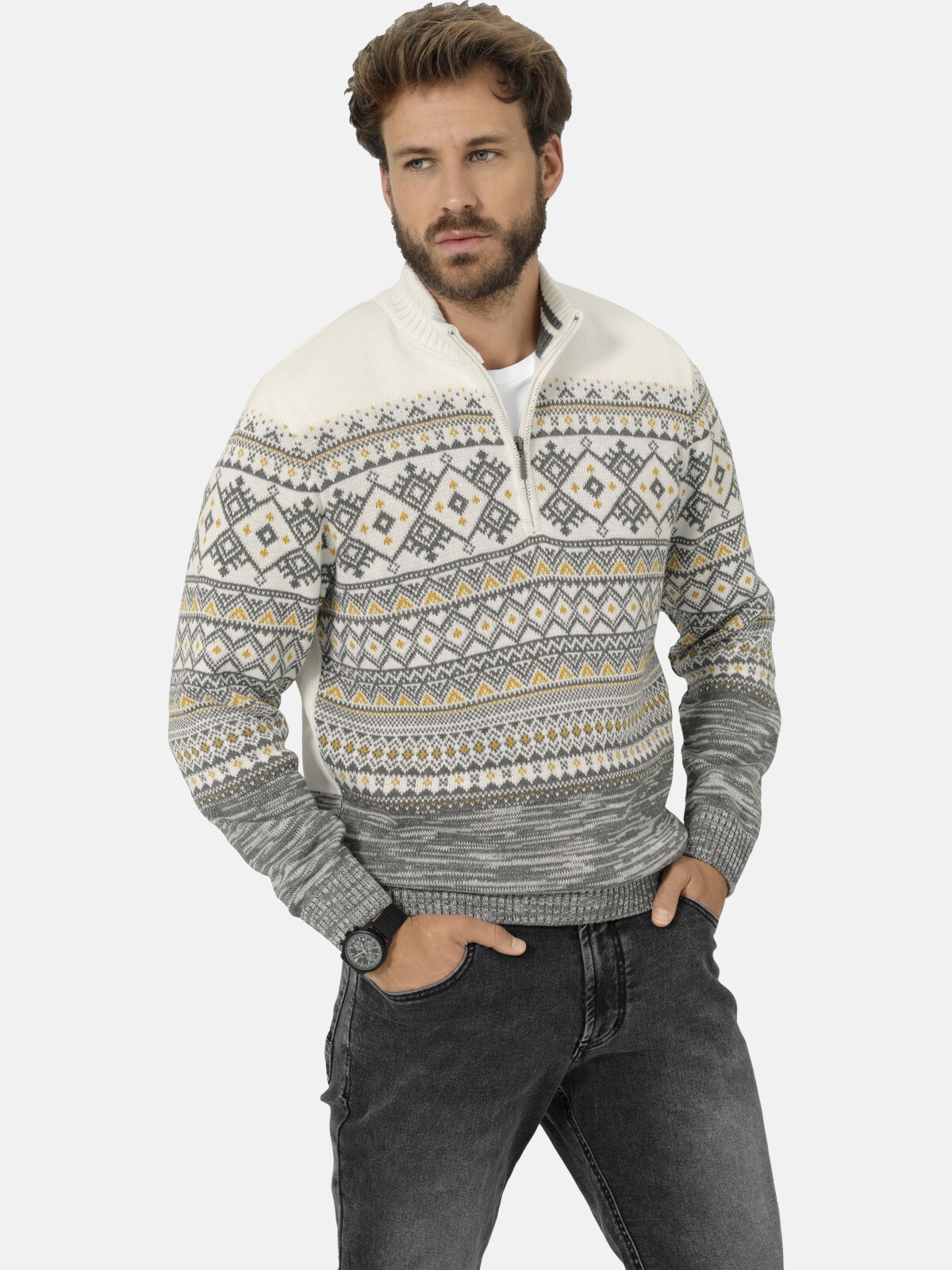 Troyer »Pullover VARZIRO«, im winterlichen Strickmuster