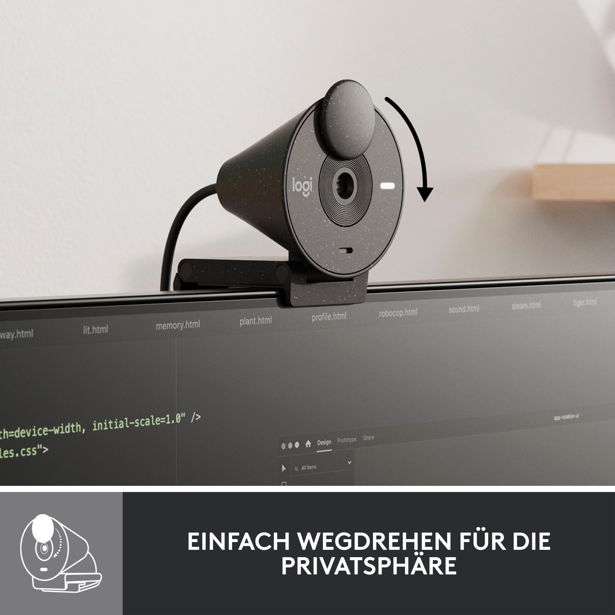 Logitech Webcam »BRIO 300«, Full HD, Mikrofon-Reichweite: Bis zu 1,22 m