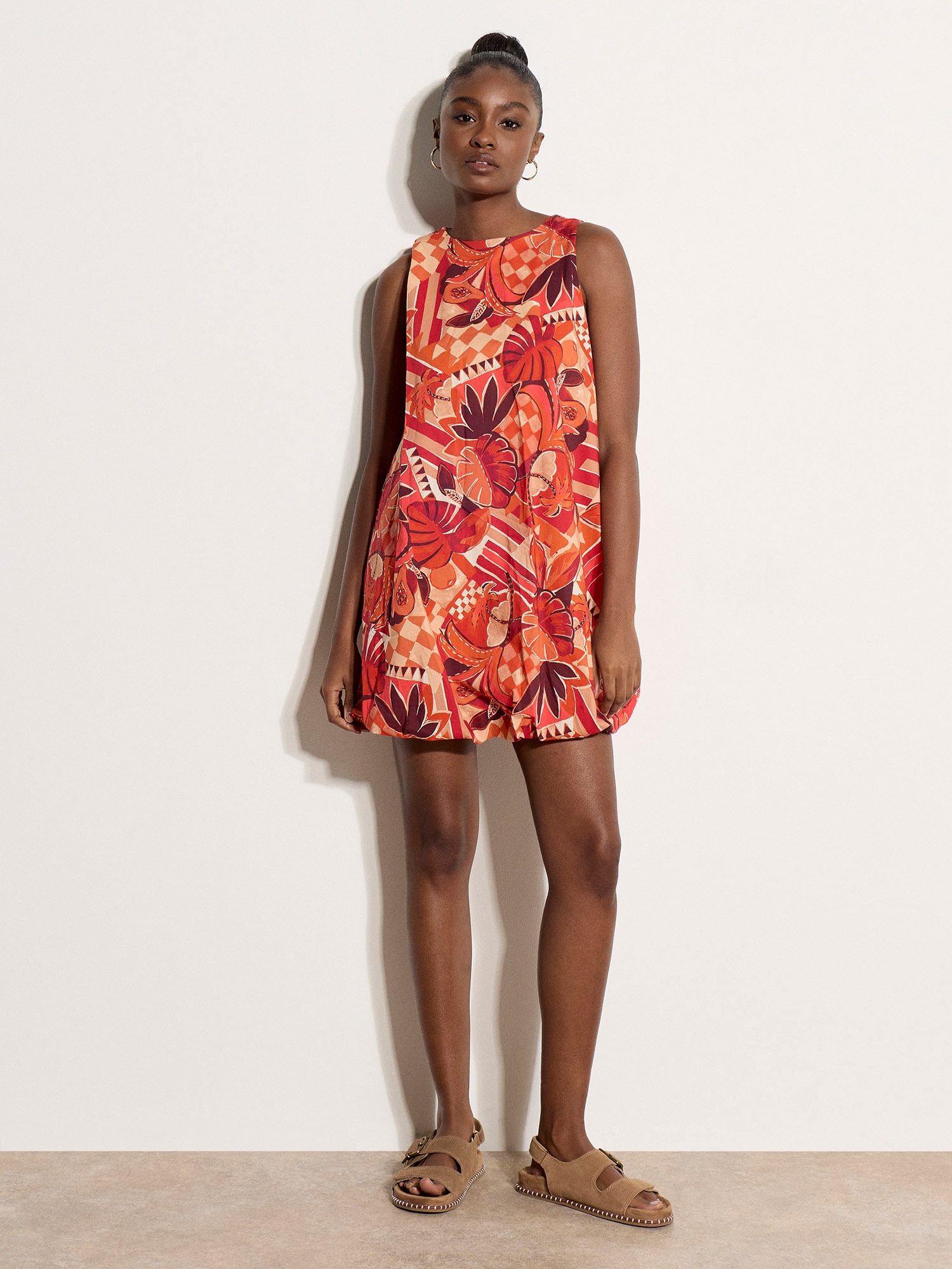 Apricot Minikleid »Minikleid« mit abstraktem Print und Bubble-Saum