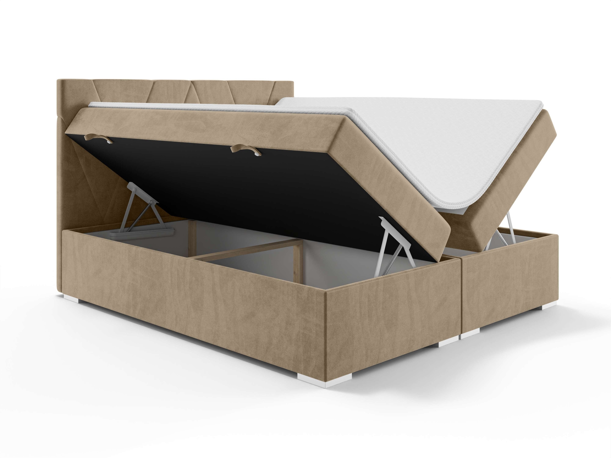 Places of Style Polsterbett »Liania mit Matratze und Topper, in 2 Breiten (160 und 180 cm)«, Boxspringbett mit Bettkasten, Matratze (BFK/TFK) und Topper