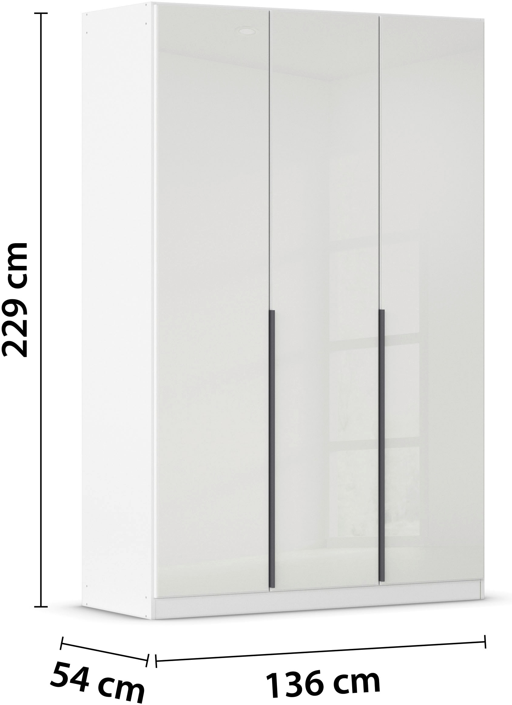 rauch Drehtürenschrank »Kleiderschrank Kleiderschränke Schrank Garderobe AGORDO mit Glasfront«, (in zwei Griff-Farben), durchdachte Innenausstattung, in 6 Breiten und 2 Höhen MADE IN GERMANY