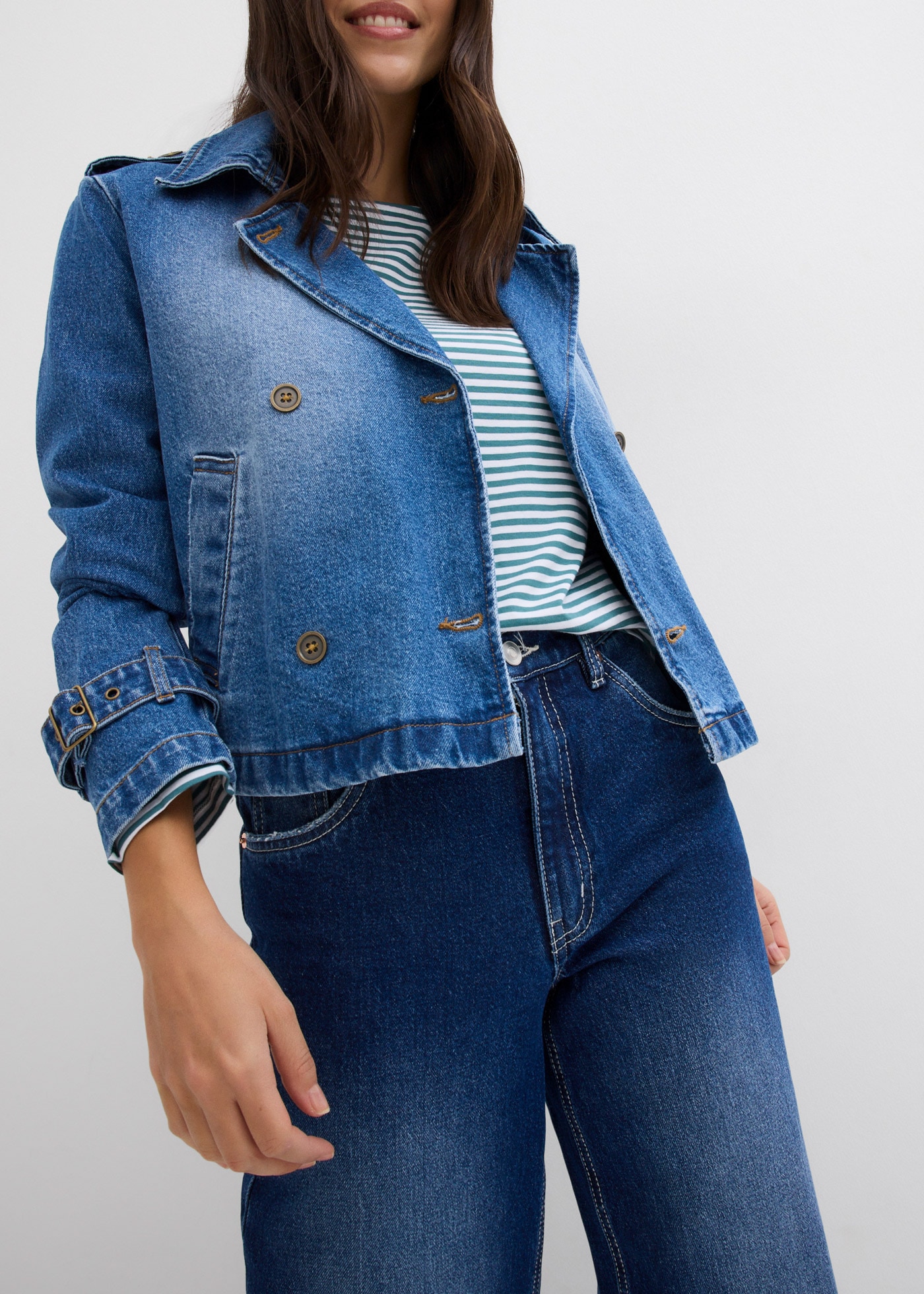 bonprix Weite Jeans loose fit Passform, hoher Bund, aus überwiegend Baumwolle