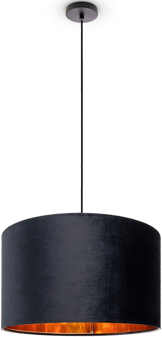 Paco Home Pendelleuchte »Hugo uni Color«, Leuchtmittel E27 | ohne Leuchtmittel, Wohnzimmer Lampenschirm aus Velour Unifarben Deko E27 Kabel 1,5m