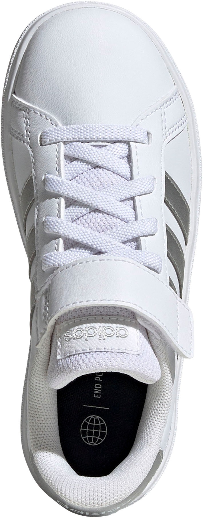 adidas Sportswear Klettschuh »GRAND COURT COURT ELASTIC LACE AND TOP STRAP«, Design auf den Spuren des adidas Superstar