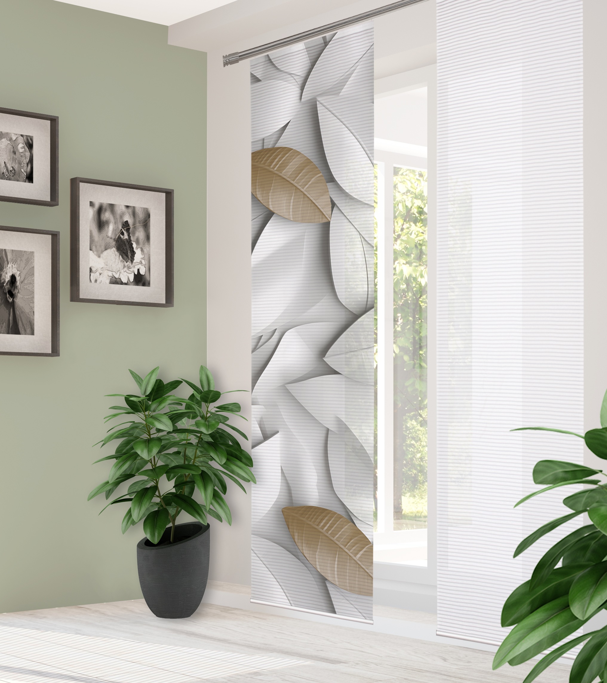 HOME in green Schiebegardine "LISON" Paneelwagen 1 Stk. tlg. DIGITALBEDRUCK günstig online kaufen