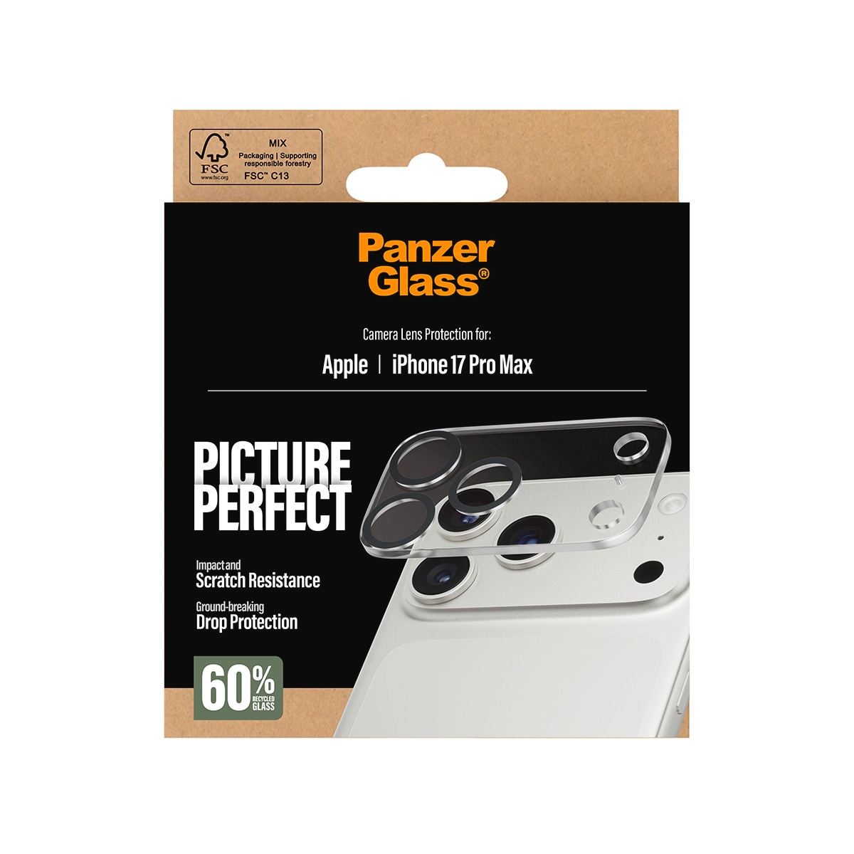 CARE by PanzerGlass Kameraschutzglas »PicturePerfect Camera Lens Protector«, für Apple iPhone 17 Pro Max, Kameraschutz,Linsenschutz,Objektivschutz, kratz- & stoßfest