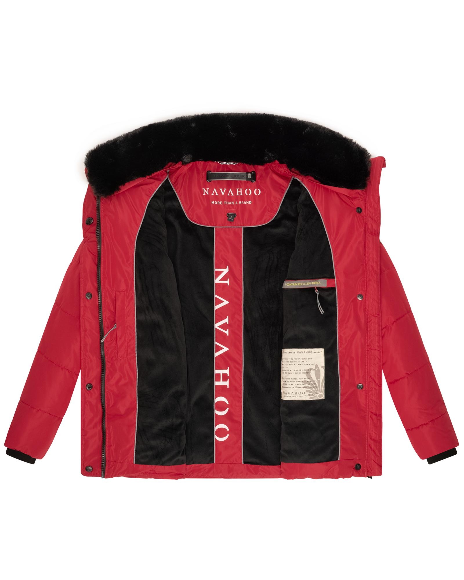 Navahoo Winterjacke »Frostii XIV«, ohne Kapuze, modische Damen Winter Steppjacke mit Kunstfellkragen