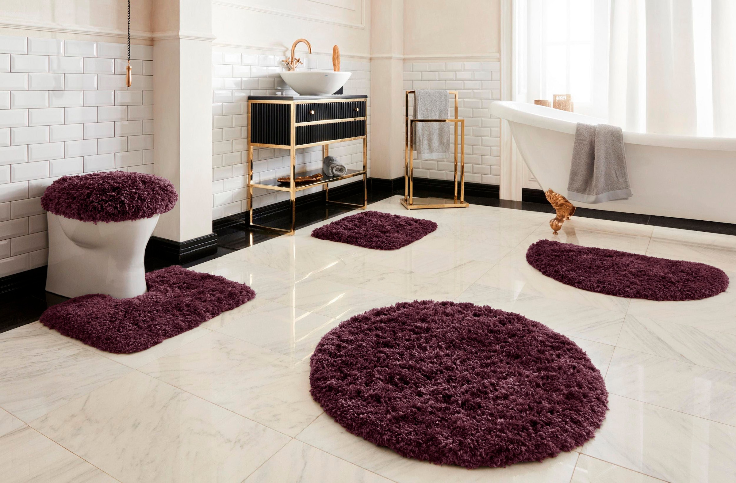 my home Badematte »Micro exclusiv, Badvorleger, Badezimmer Teppich«, rutschhemmend beschichtet, strapazierfähig-schnell trocknend-fußbodenheizungsgeeignet, Badteppich, Badematten auch als 3 teiliges Set & rund erhältlich
